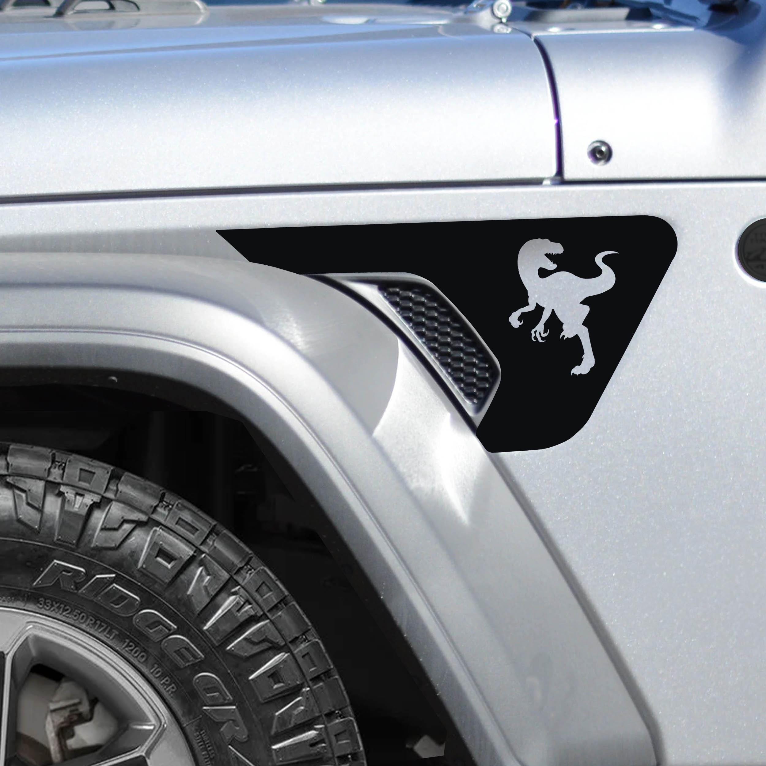 Raptor Dinosaur Fender Vent Vinyl Decal - Fits Jeep Wrangler JL/Jeep Gladiator JT 2018+