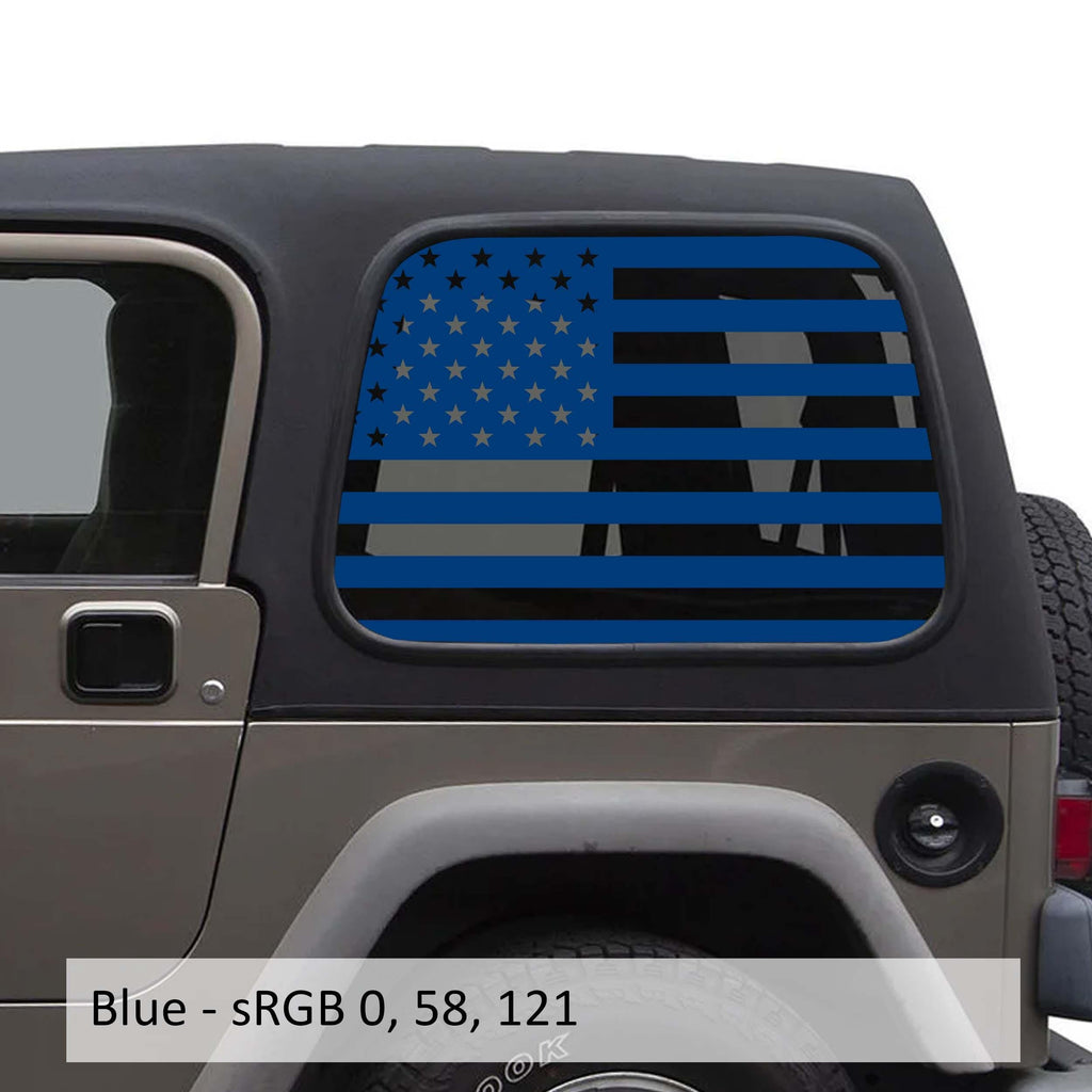 American Flag Window Decal Set - Fits Jeep Wrangler TJ Hardtop 1997 - 2006
