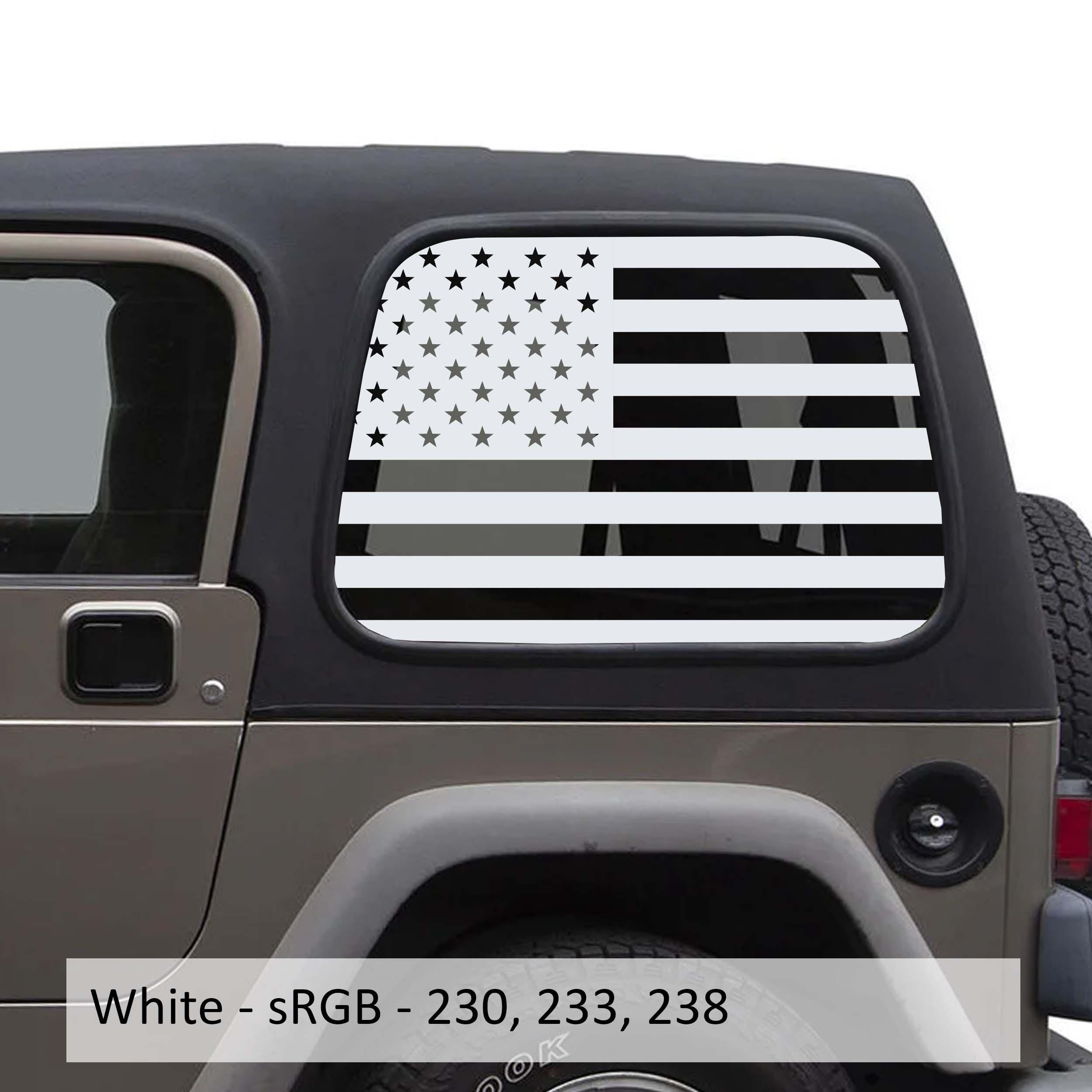 American Flag Window Decal Set - Fits Jeep Wrangler TJ Hardtop 1997 - 2006