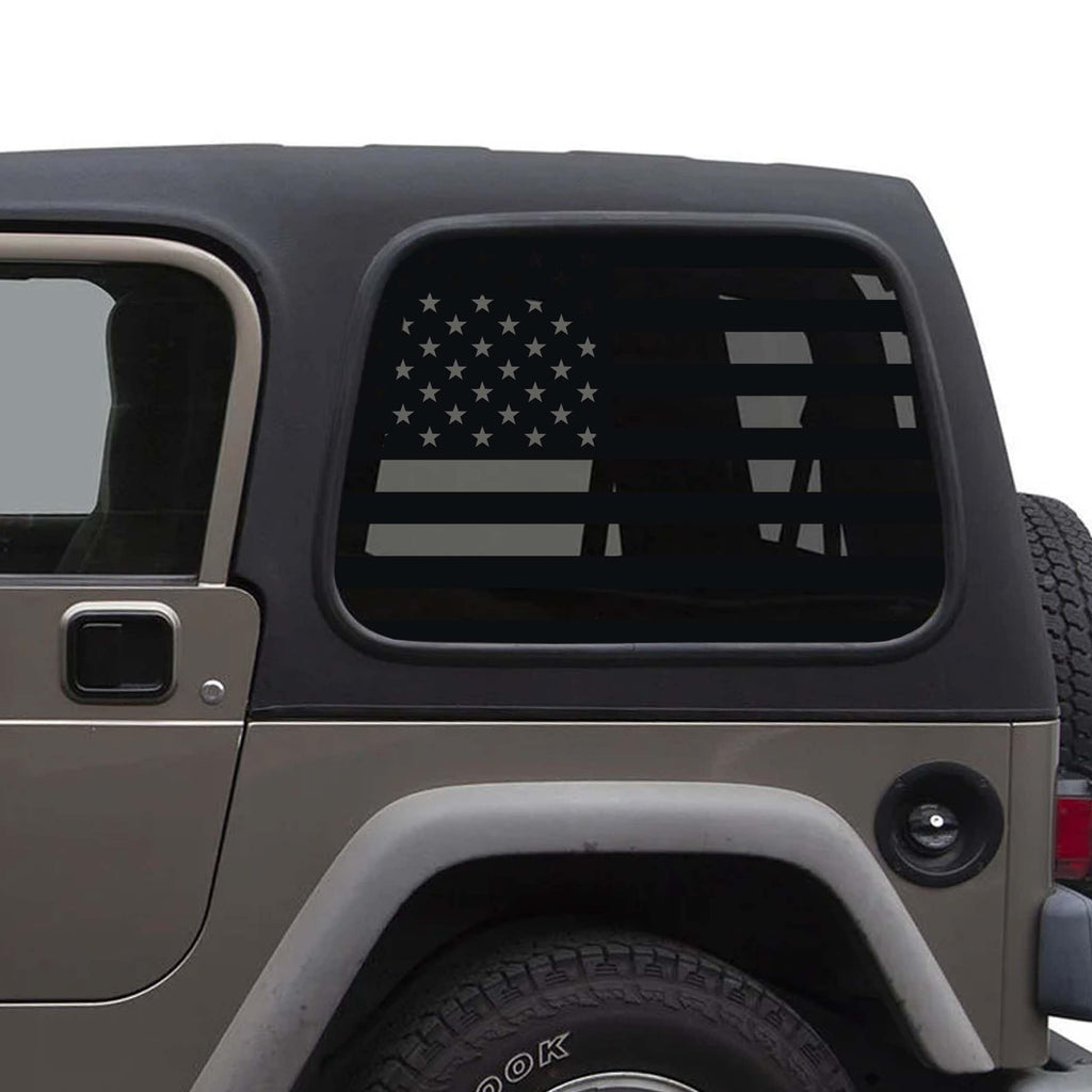 American Flag Window Decal Set - Fits Jeep Wrangler TJ Hardtop 1997 - 2006