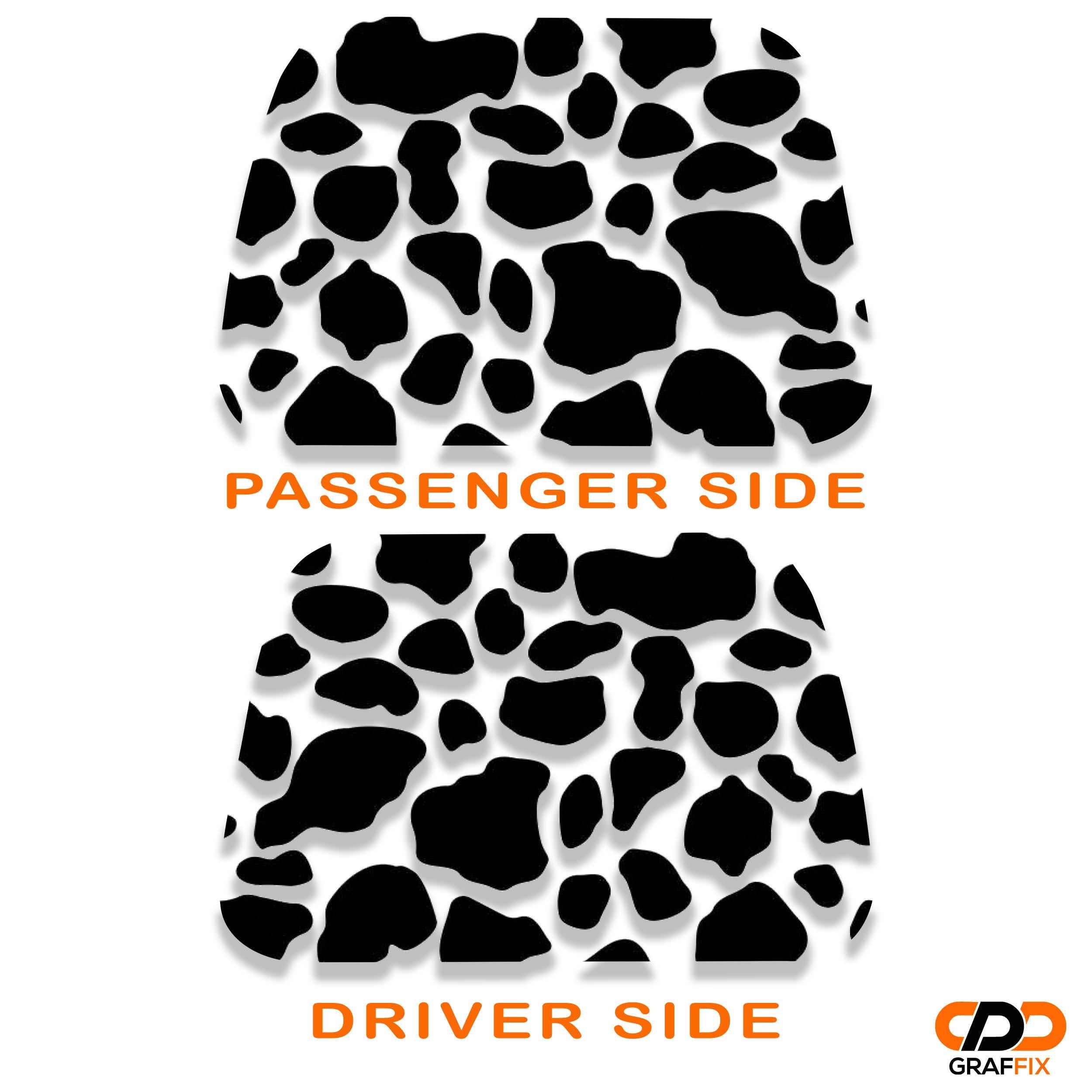 Cow Print Window Decal Set - Fits Jeep Wrangler TJ Hardtop 1997 - 2006