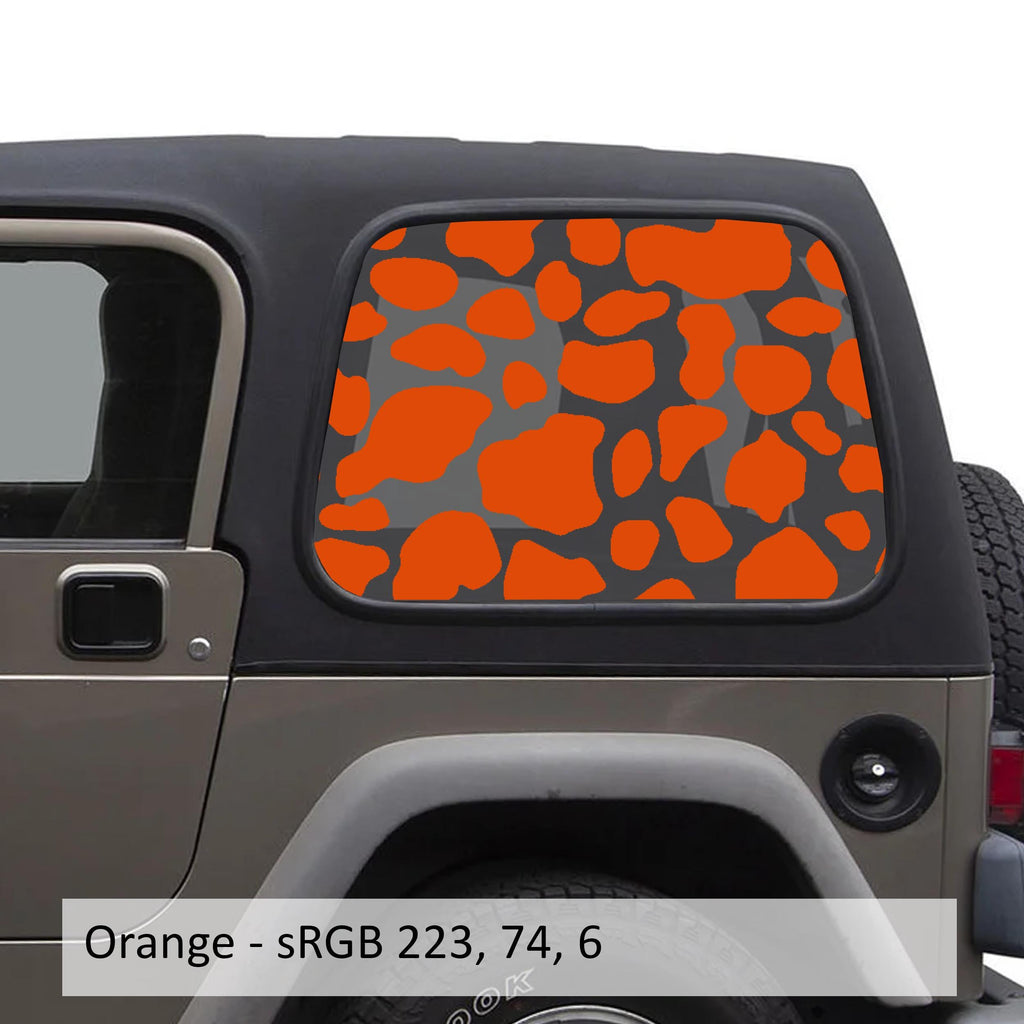 Cow Print Window Decal Set - Fits Jeep Wrangler TJ Hardtop 1997 - 2006