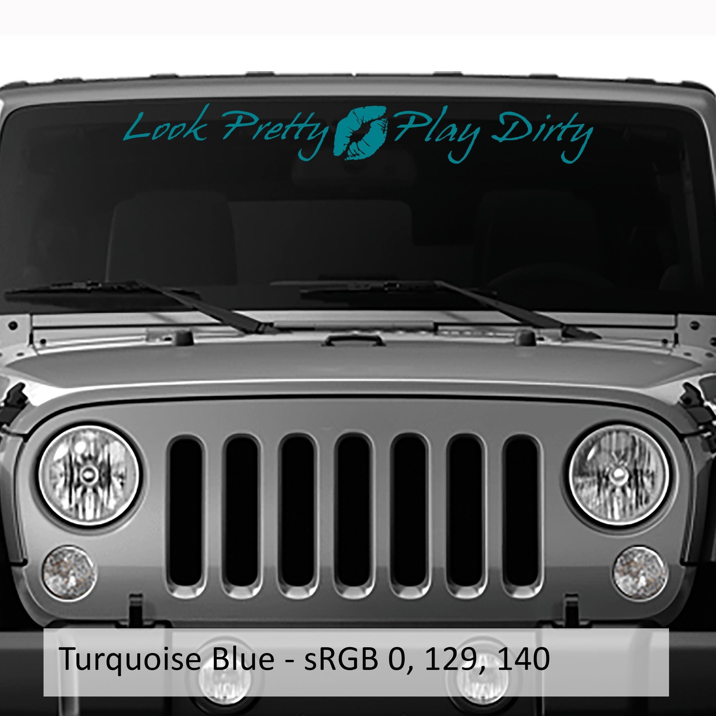 Look Pretty, Play Dirty with Lips Windshield Vinyl Decal