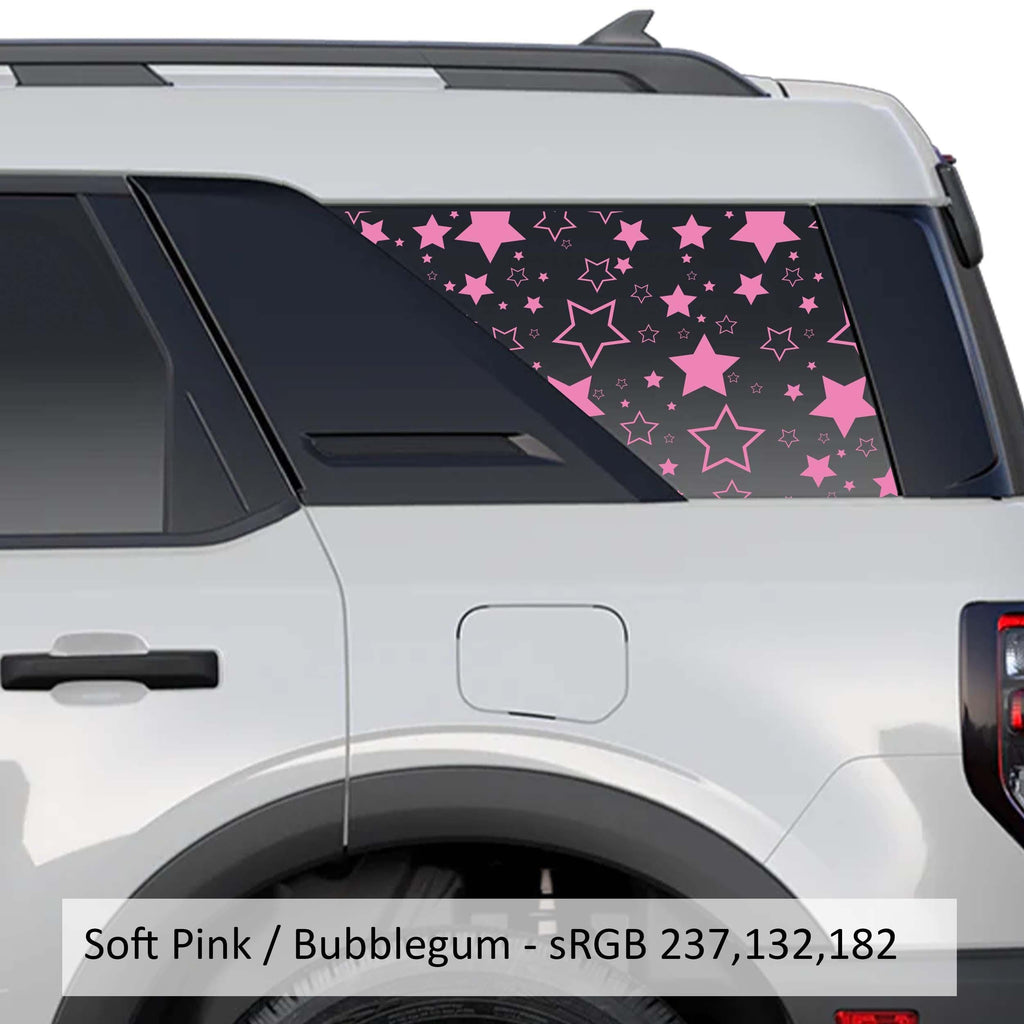Starfield Pattern Rear Quarter Window Decals Fits 2021+ Bronco Sport