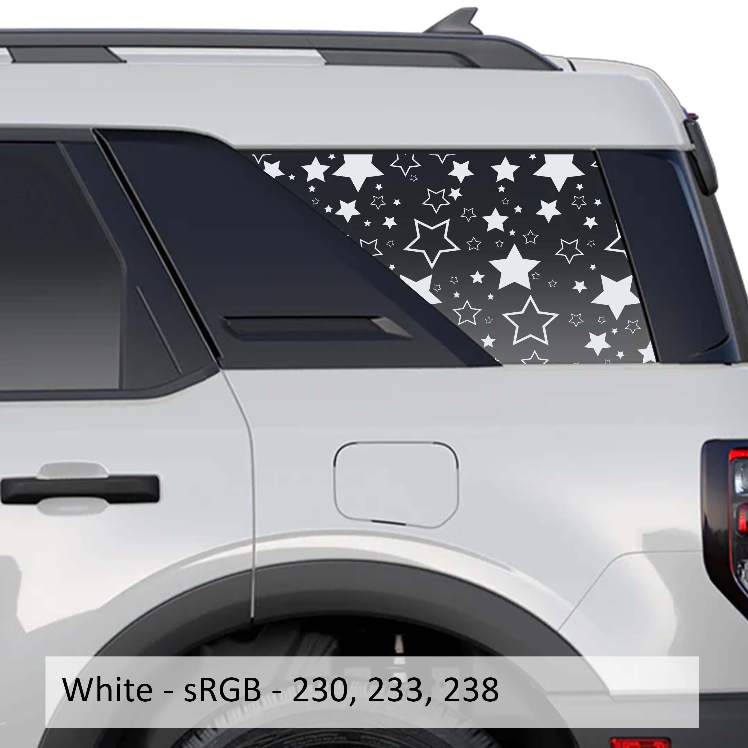 Starfield Pattern Rear Quarter Window Decals Fits 2021+ Bronco Sport