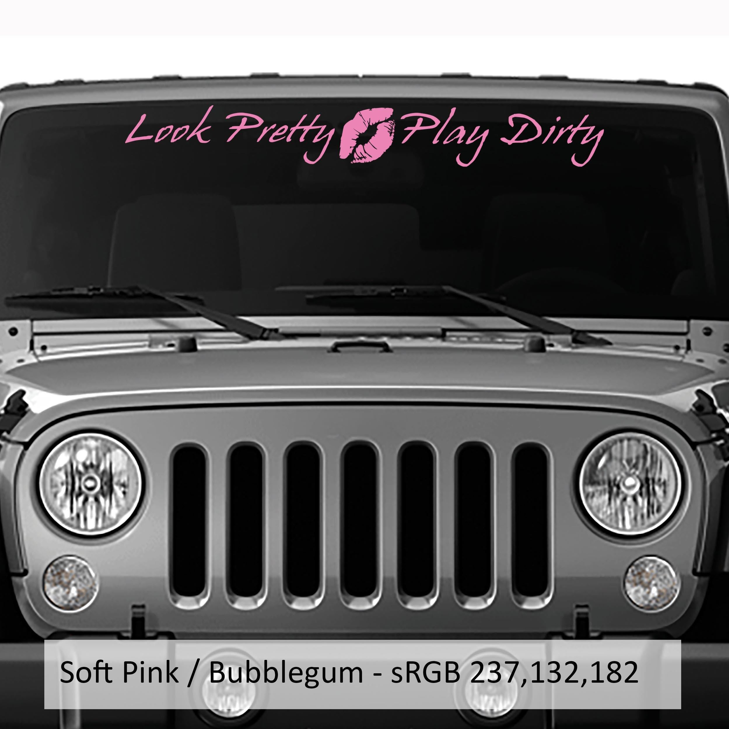Look Pretty, Play Dirty with Lips Windshield Vinyl Decal