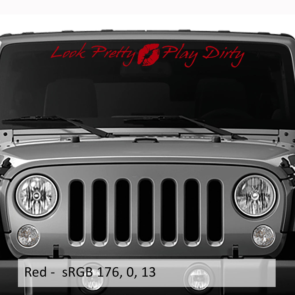 Look Pretty, Play Dirty with Lips Windshield Vinyl Decal