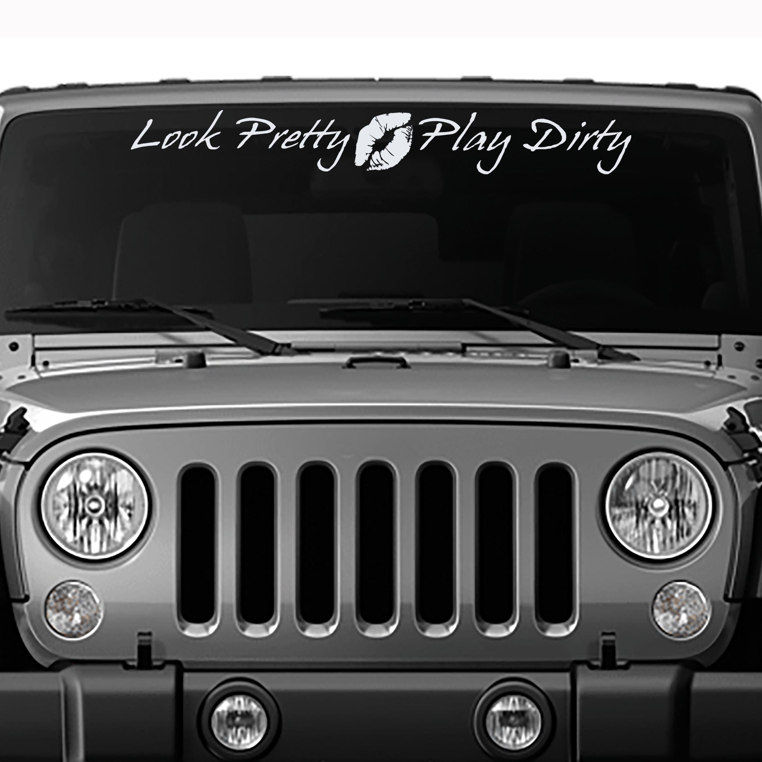 Look Pretty, Play Dirty with Lips Windshield Vinyl Decal