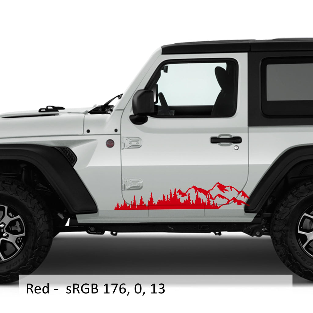 Mountain Forest 2Pcs JL Lower Rocker Vinyl Decal Fits Jeep Wrangler JL 2 Door 2018 - Current