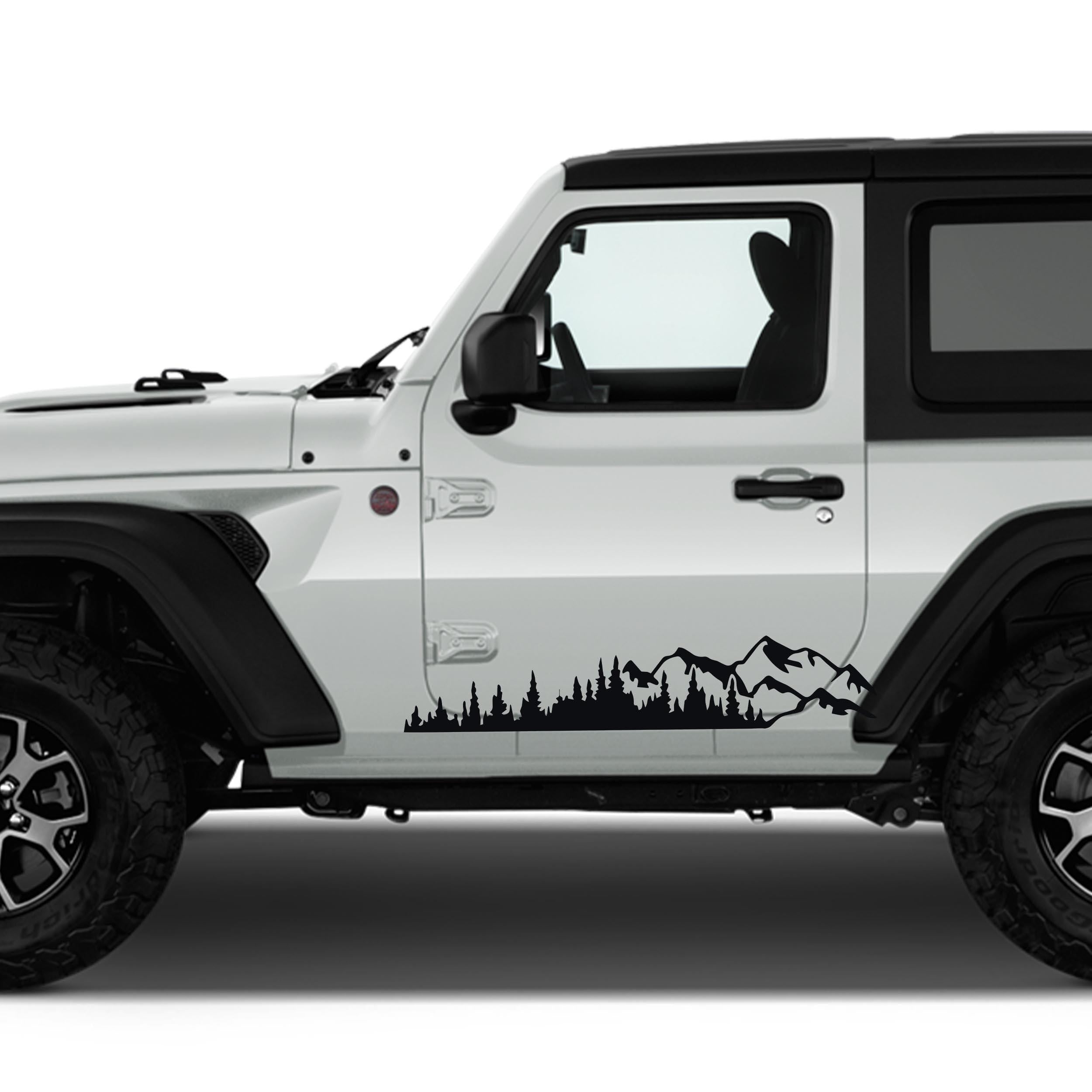 Mountain Forest 2Pcs JL Lower Rocker Vinyl Decal Fits Jeep Wrangler JL 2 Door 2018 - Current