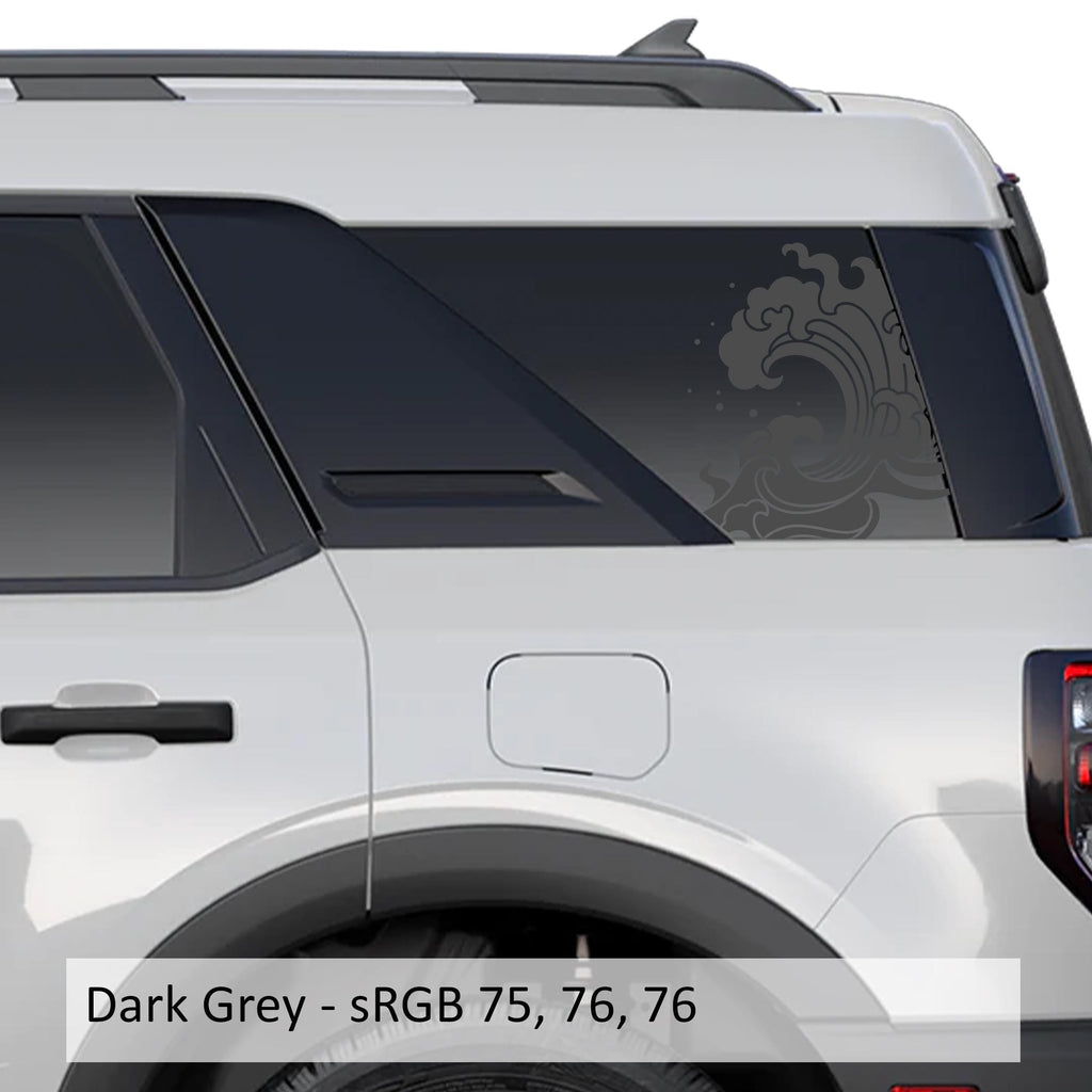 Ocean Tidal Wave Rear Quarter Side Window Decals Fits 2021+ Bronco Sport