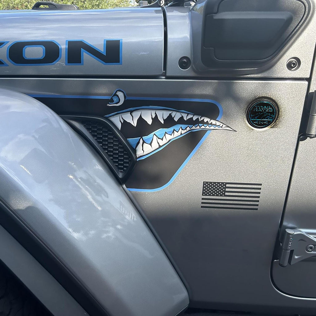 Blue Bordered P-51 Mustang Fender Vent Graphic