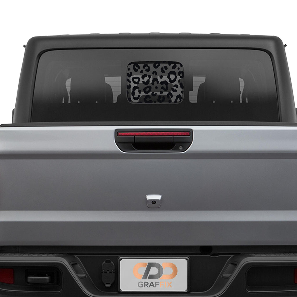 Leopard Print Rear Sliding Window Decal | Fits Jeep Gladiator 2020+ | Animal Print Vinyl Graphic for Bold Off-Road Style