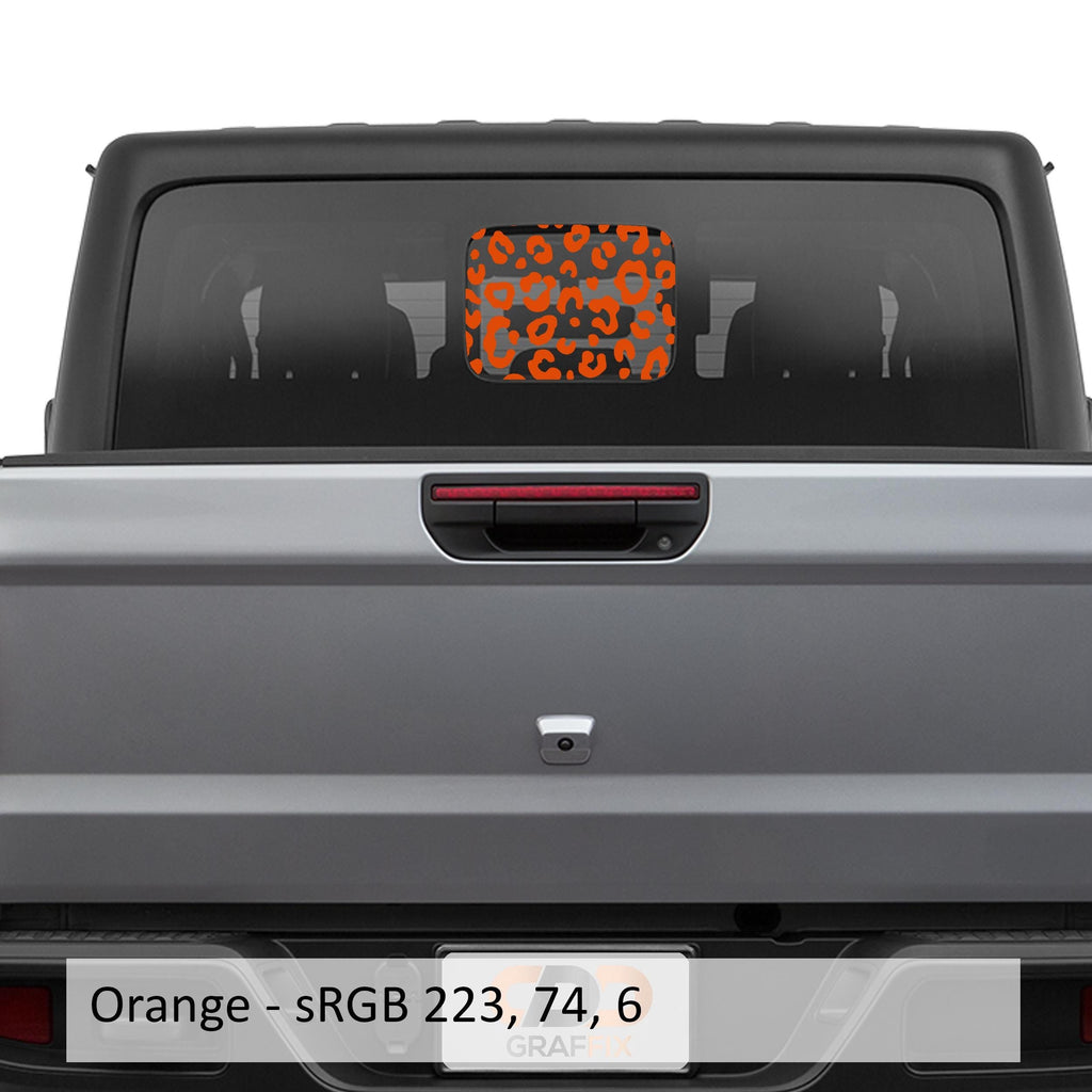 Leopard Print Rear Sliding Window Decal | Fits Jeep Gladiator 2020+ | Animal Print Vinyl Graphic for Bold Off-Road Style
