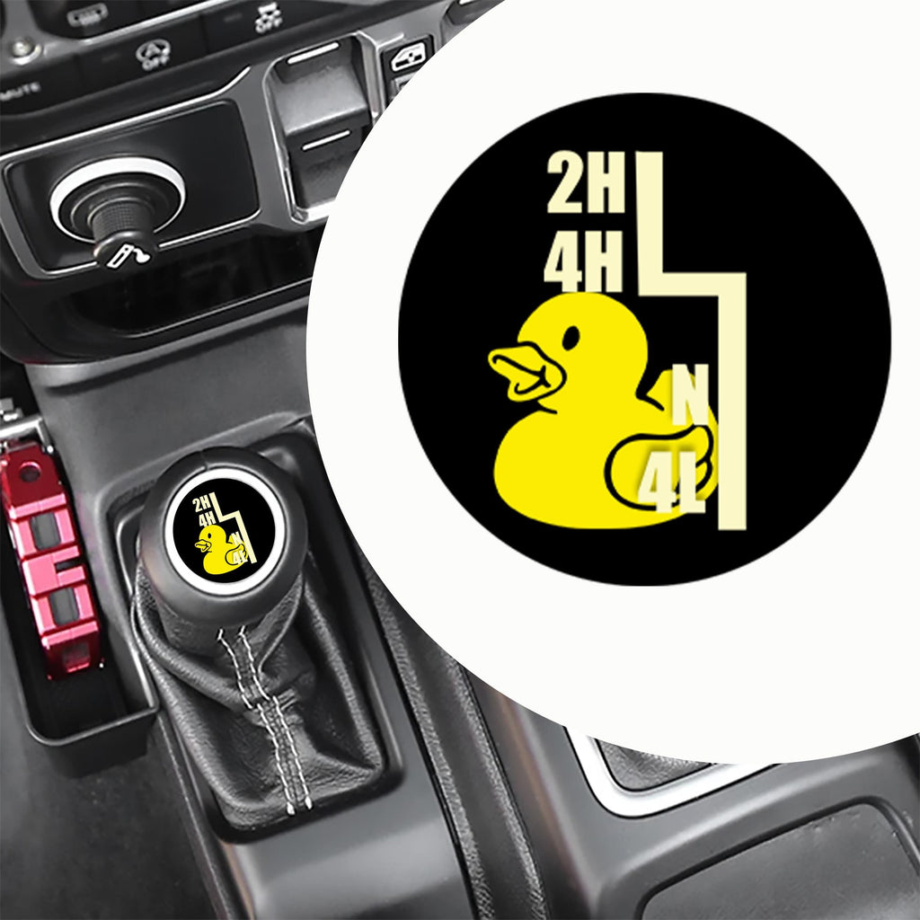 Rubber Ducky Gear 4x4 Shifter Vinyl Overlay Graphic Fits Jeep Wrangler 2018-2025 Gladiator 2020-2025 Cute Offroad Interior Decal