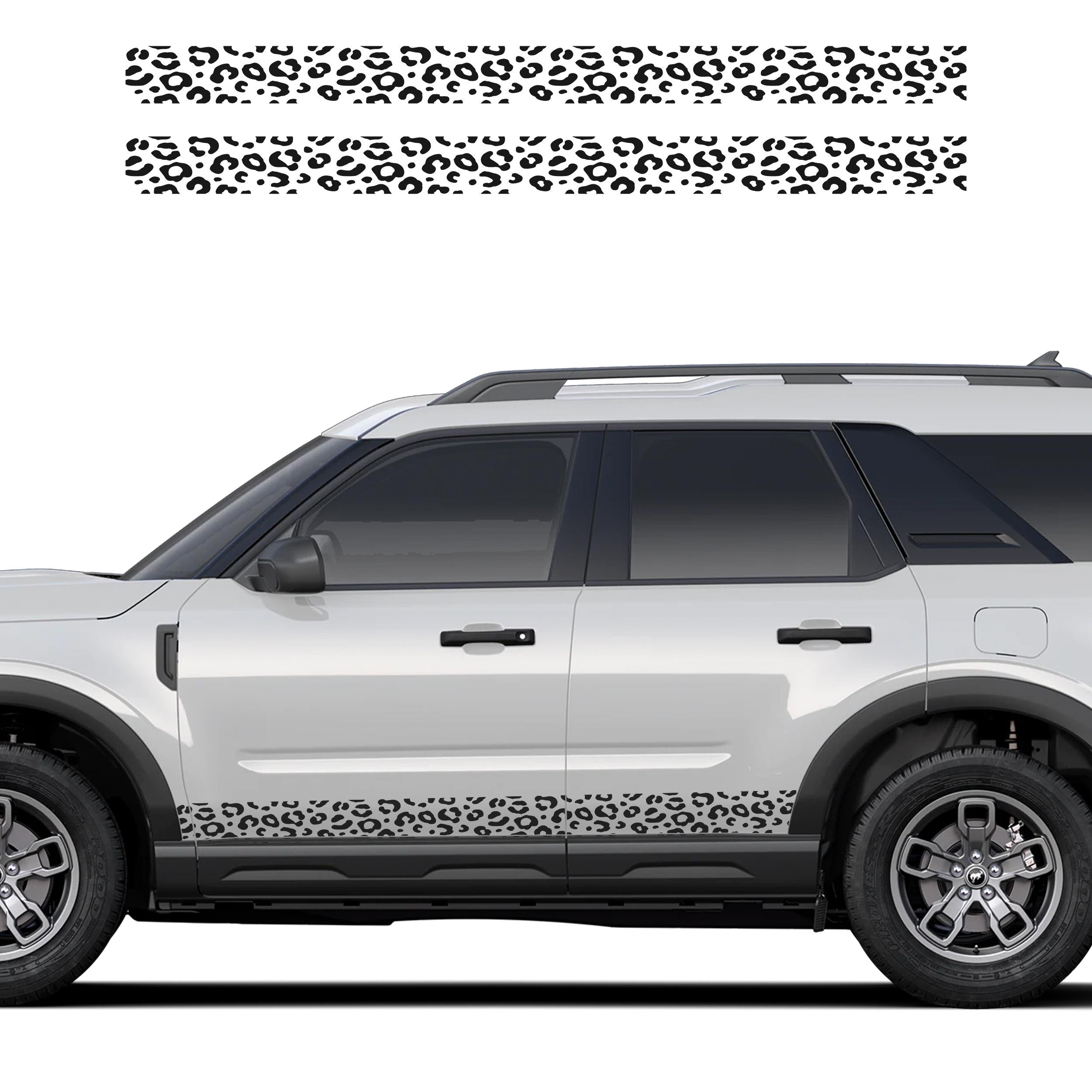 Leopard Print Side Skirt Stripe Kit Decals Fits Ford Bronco Sport (4 Door) 2020 - Current