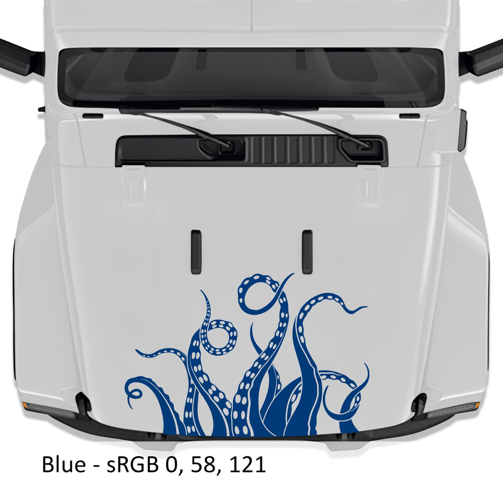 Kraken Octopus Tentacle Vinyl Hood Decal - Fits 2018+ Jeep Wrangler JL/Jeep Gladiator JT Sport/Sahara/Overland Models