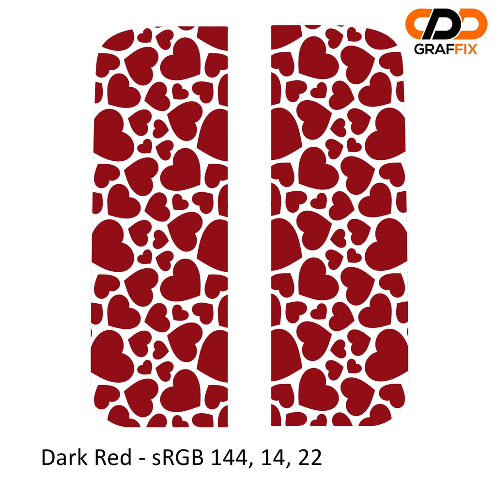 Heart Shape Pattern Side Window Vinyl Decal Set - Fits 2018+ Jeep Wrangler JLU Gladiator JT