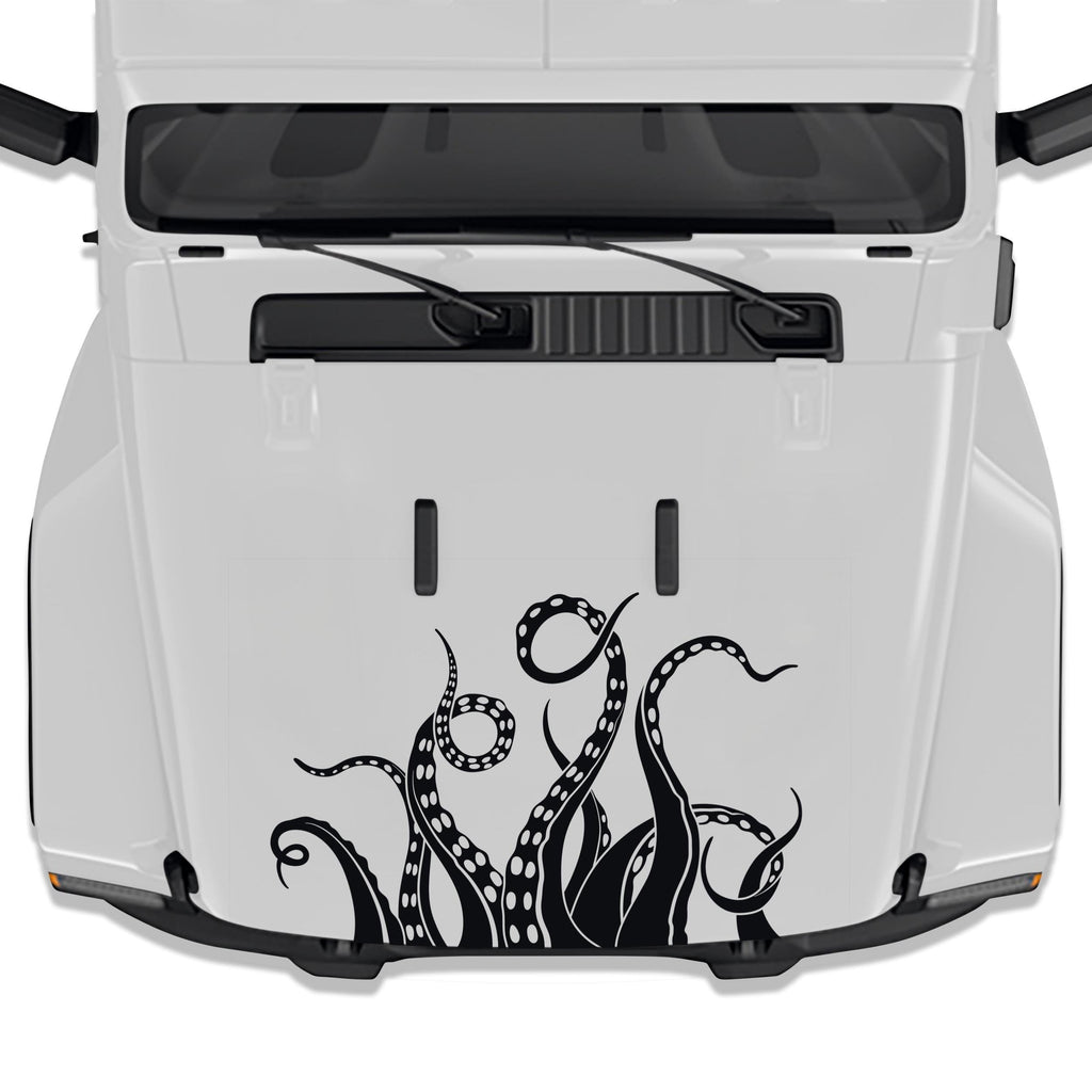Kraken Octopus Tentacle Vinyl Hood Decal - Fits 2018+ Jeep Wrangler JL/Jeep Gladiator JT Sport/Sahara/Overland Models