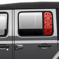 Heart Shape Pattern Side Window Vinyl Decal Set - Fits 2018+ Jeep Wrangler JLU Gladiator JT