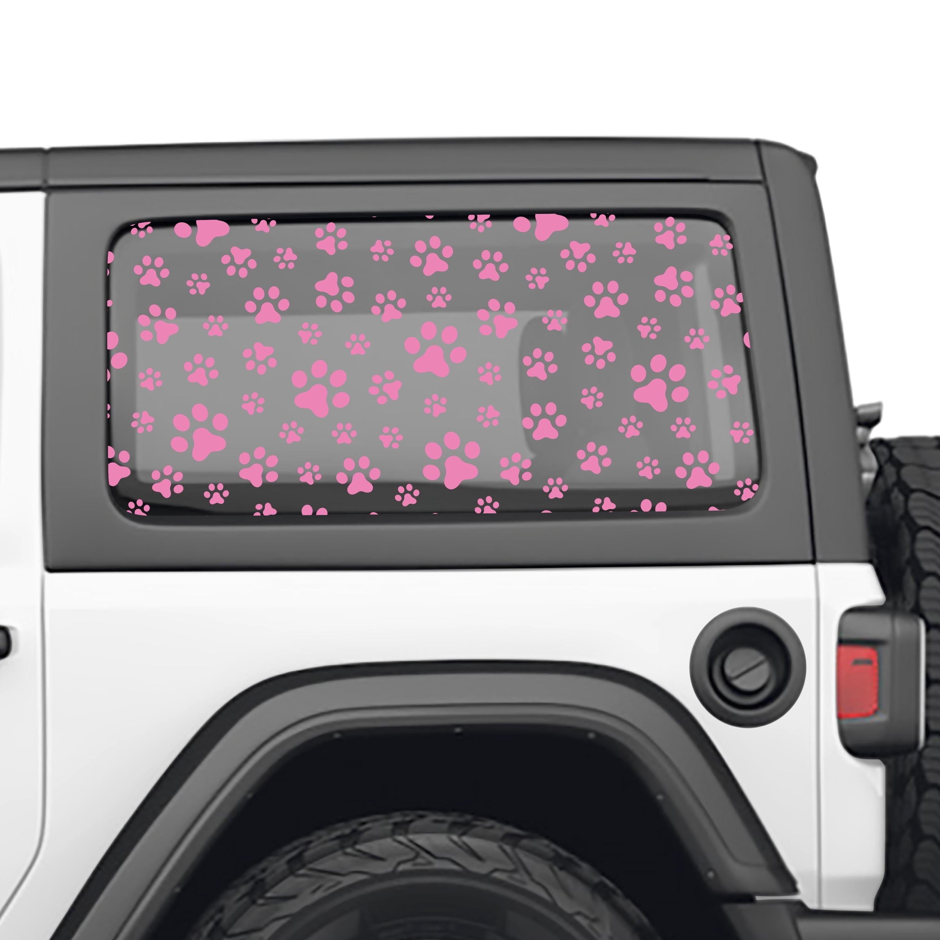 Puppy Dog Paw Print Hardtop Window Decal Set - Fits Jeep Wrangler 2 Door JL 2018+ Models