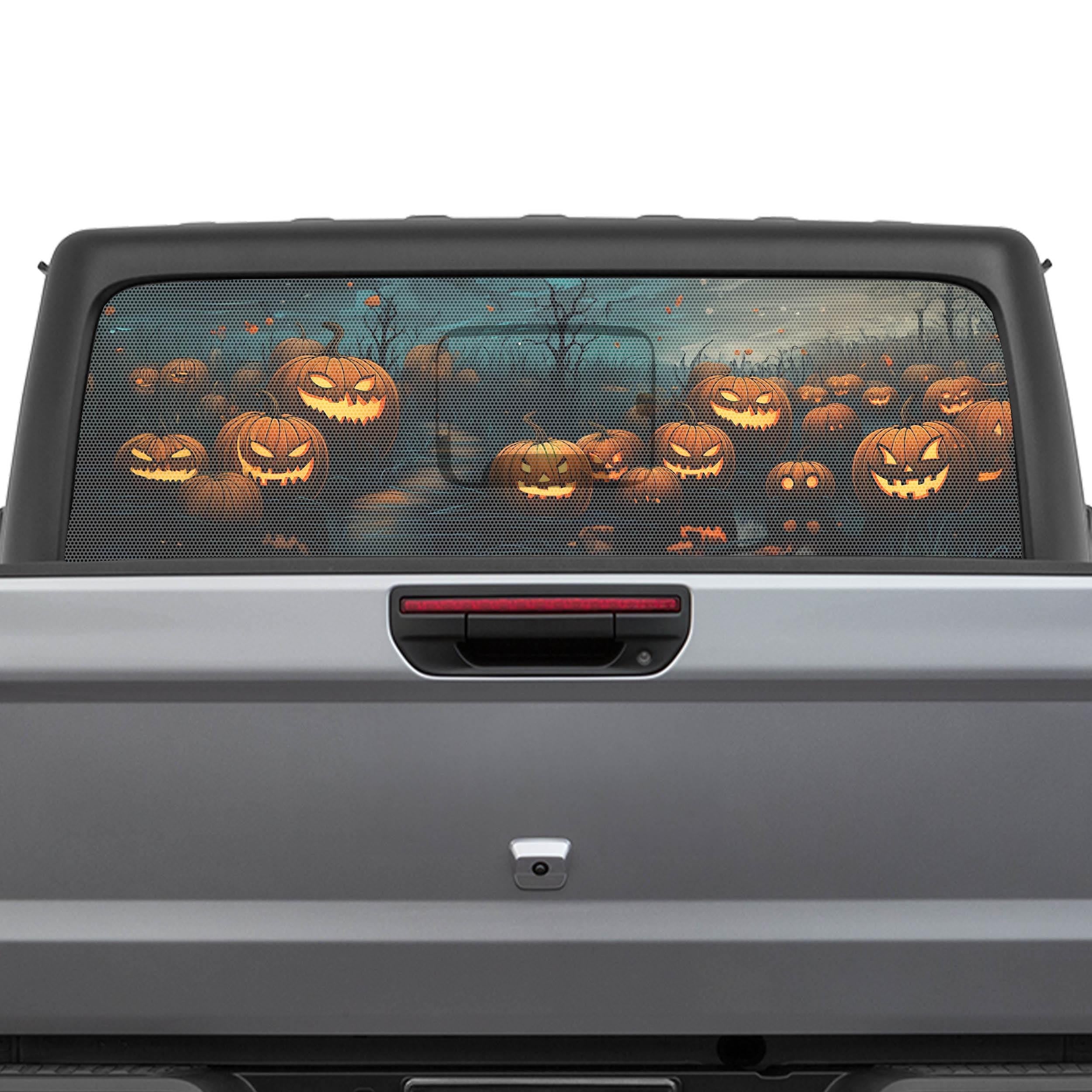 Halloween Pumpkin Patch Perforated Rear Window Decal – Fits Jeep Gladiator 2020–Current