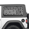 Puppy Dog Paw Print Hardtop Window Decal Set - Fits Jeep Wrangler 2 Door JL 2018+ Models