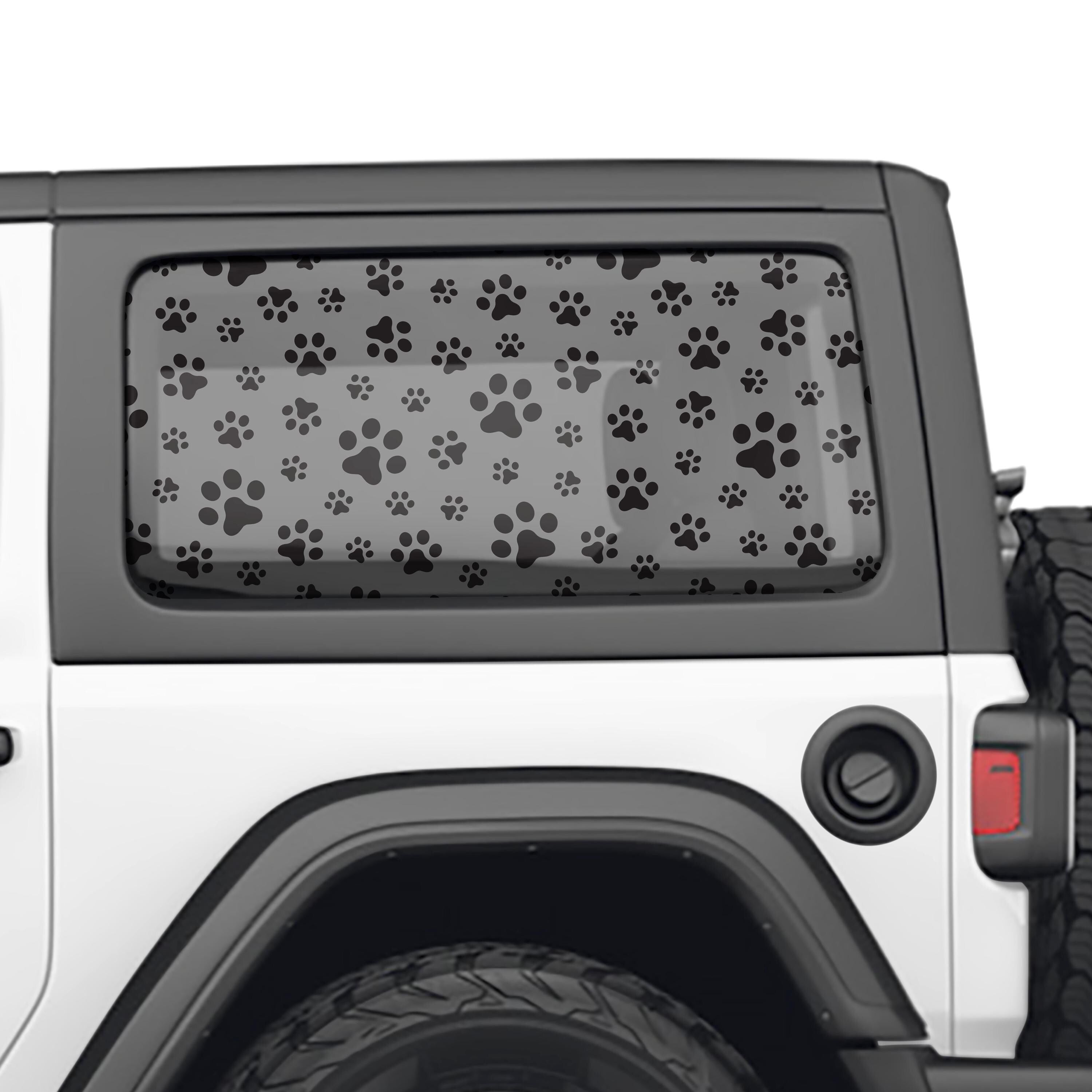 Puppy Dog Paw Print Hardtop Window Decal Set - Fits Jeep Wrangler 2 Door JL 2018+ Models