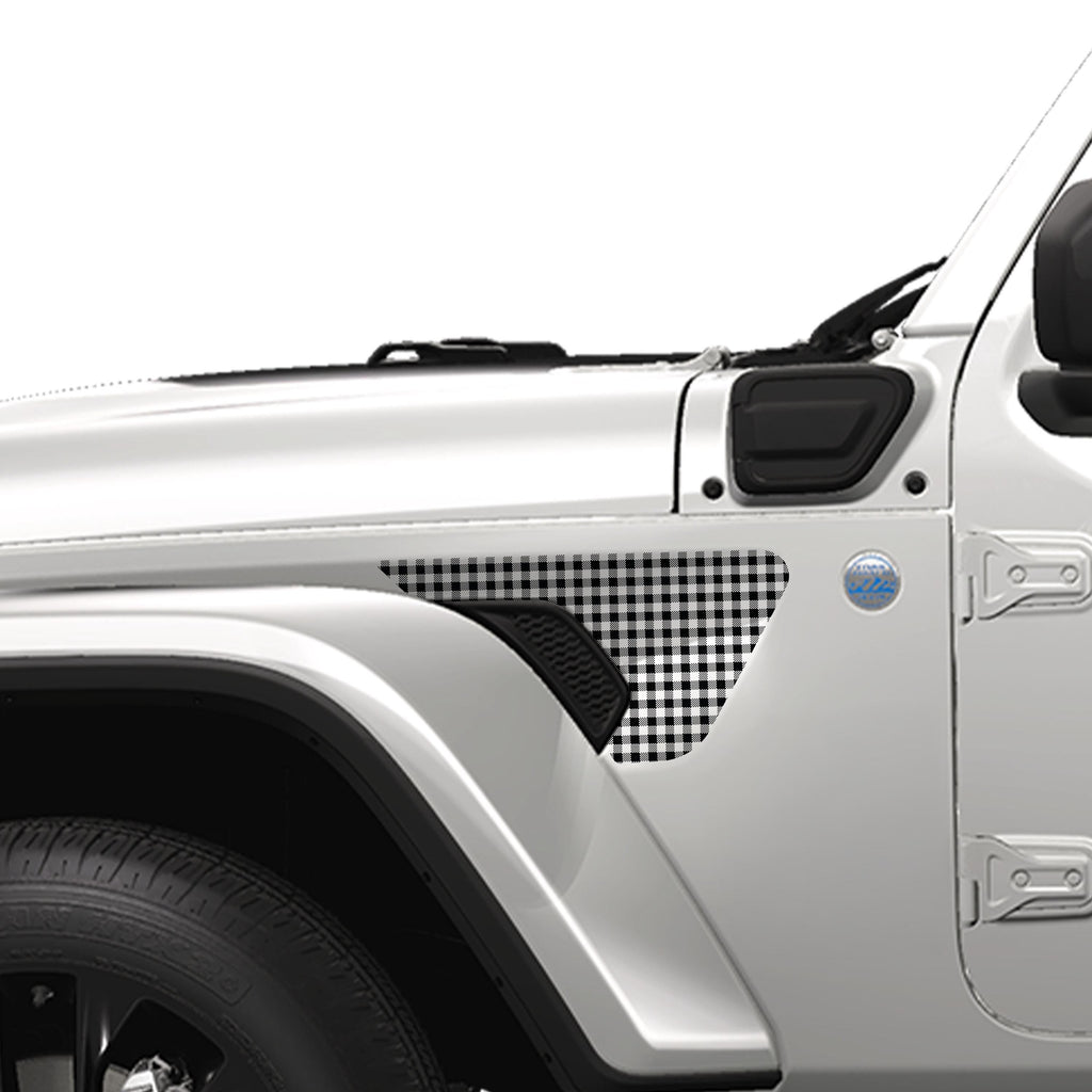 Plaid Pattern Vent Decal Set – Multiple Tartan Styles for Jeep Wrangler JL JLU & Gladiator JT