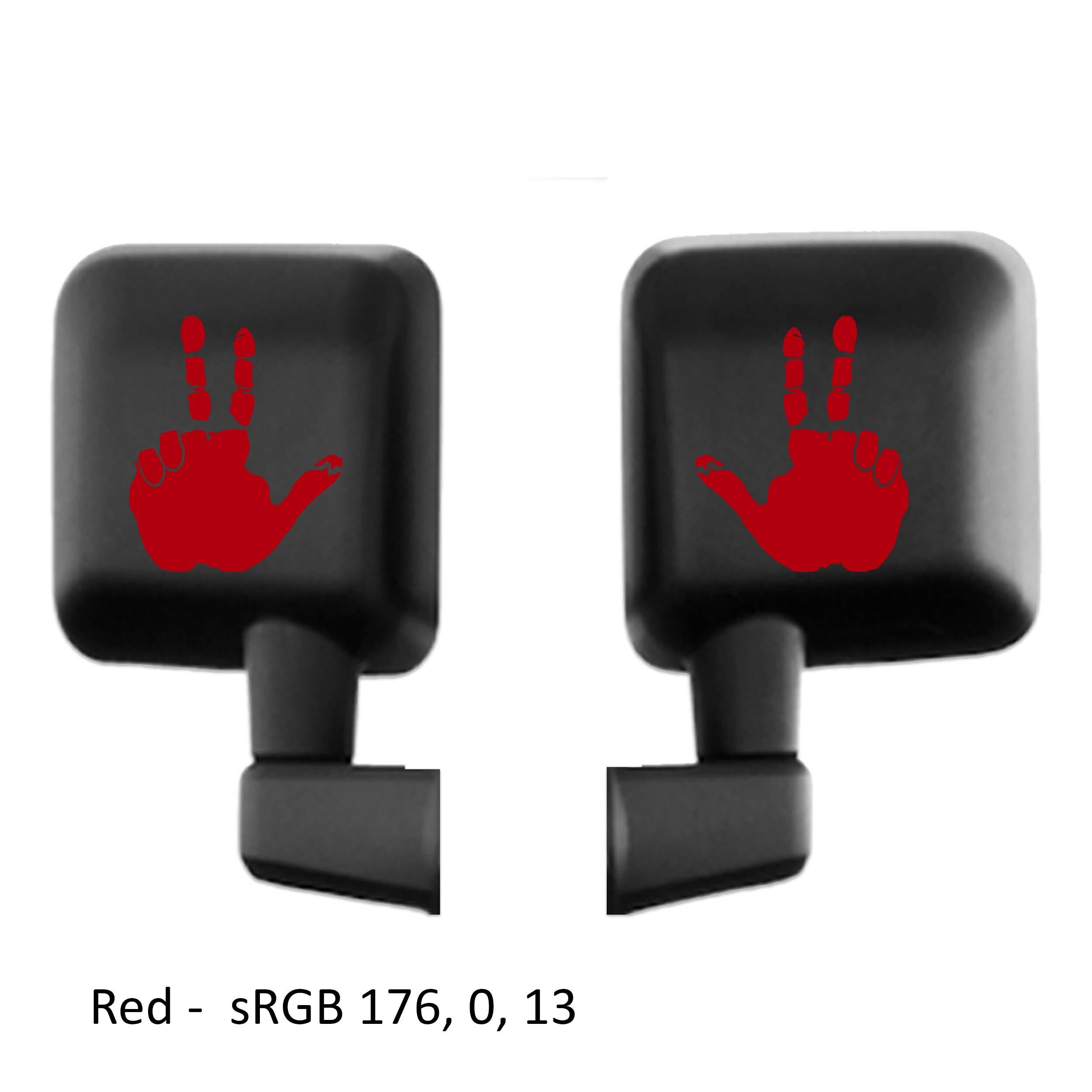 Two Finger Peace Hand Wave Side Mirror Decal Set of 2 Vinyl Sticker Fits Jeep Wrangler Gladiator Off-Road Driver Wave Decal