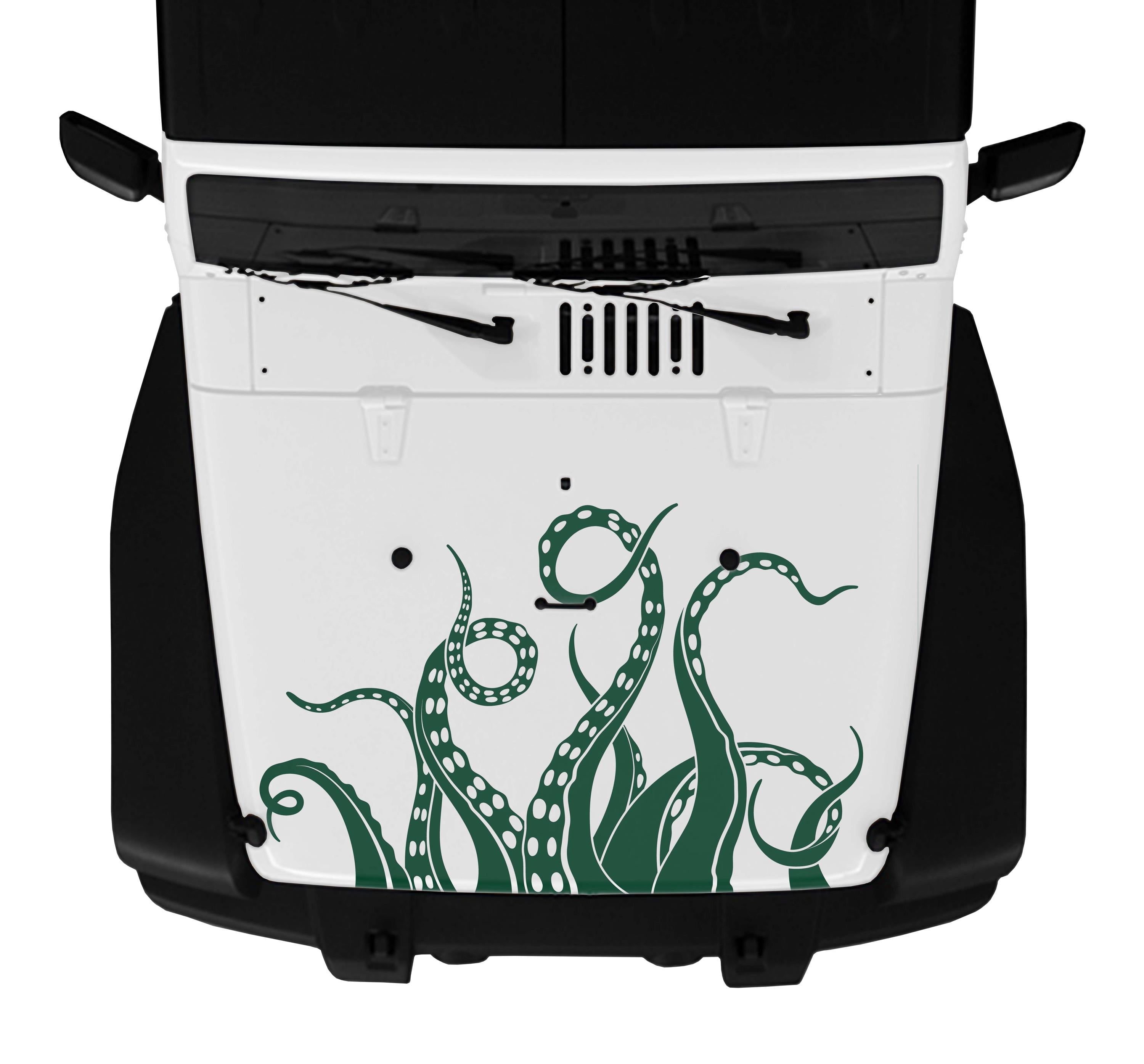 Kraken Octopus Tentacle Vinyl Hood Decal - Fits 2006 - 2018+ Jeep Wrangler Jk/JKU
