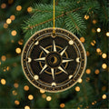 Celestial moon phase black and gold acrylic Christmas ornament