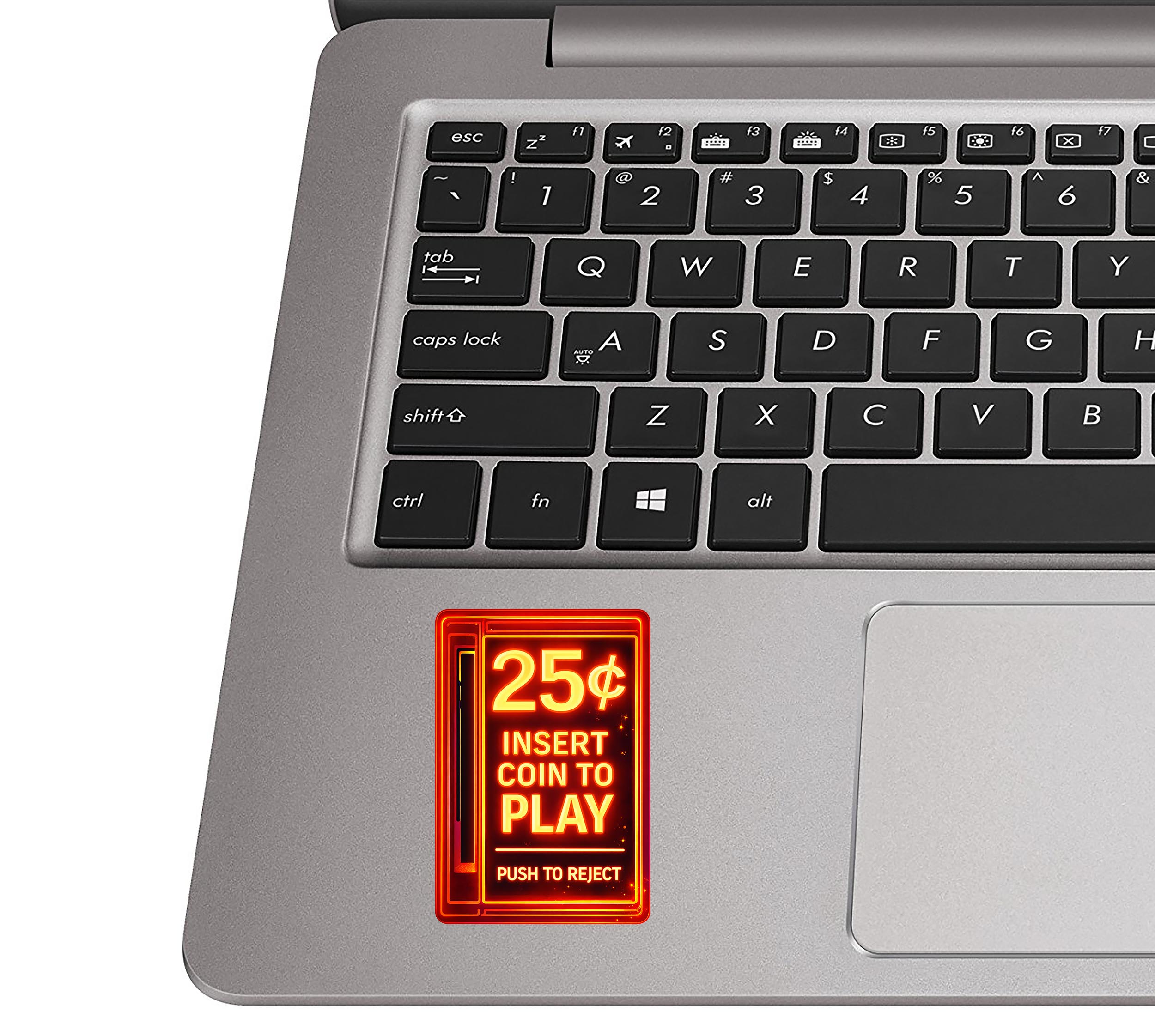 Arcade Coin Insert Sticker 25 Cents to Play Vinyl Sticker