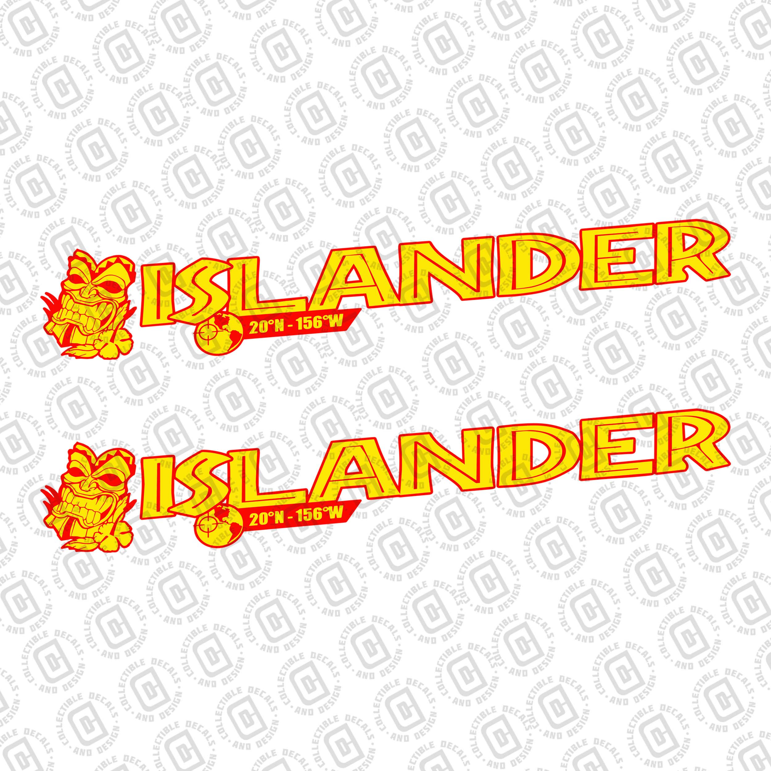 Tiki Islander Side Hood Vinyl Decal Set x2 (Pair)