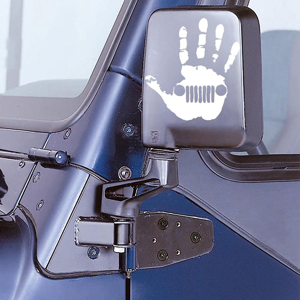 White Jeep Wave Hand Decal