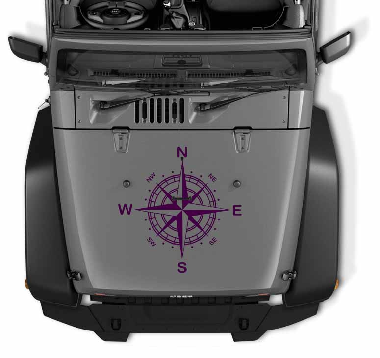Nautical Compass Hood Vinyl Decal