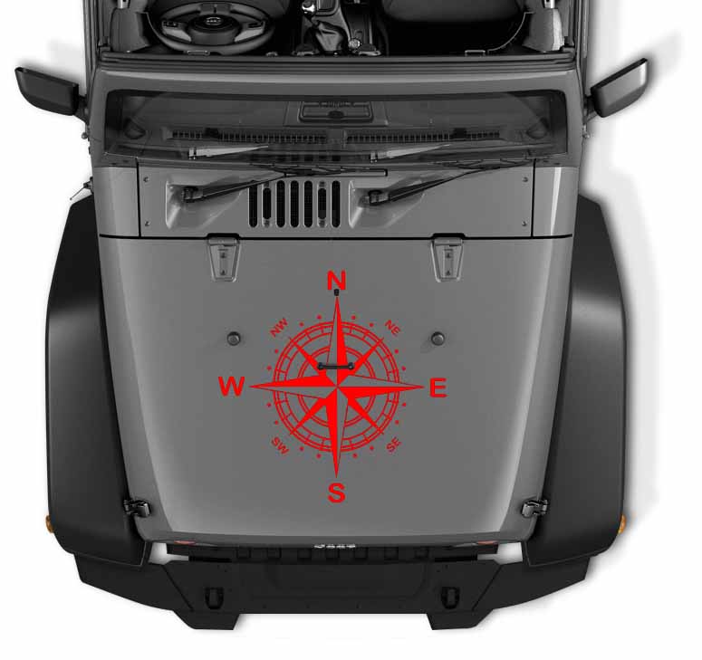 Nautical Compass Hood Vinyl Decal