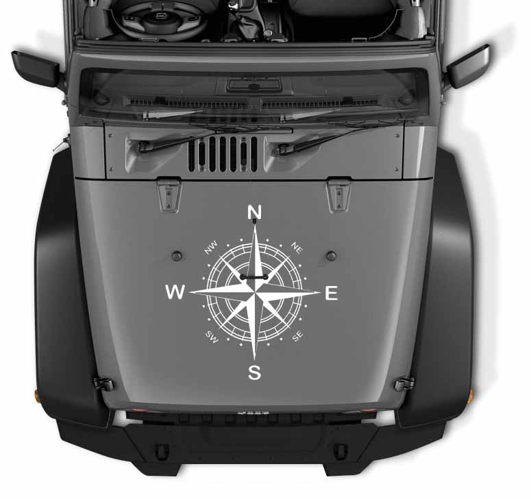 Nautical Compass Hood Vinyl Decal