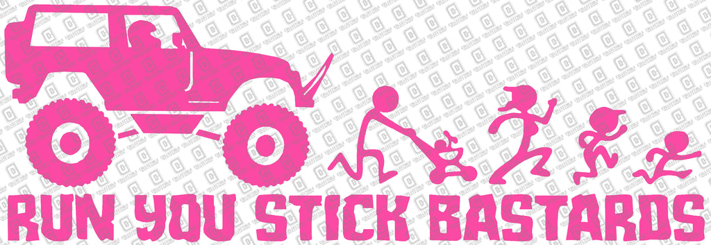 Jeep Wrangler Run You Stick Figure Bastards Vinyl Decal