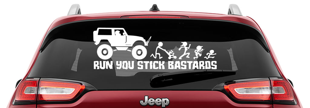  Jeep Wrangler Run You Stick Figure Bastards Vinyl Decal