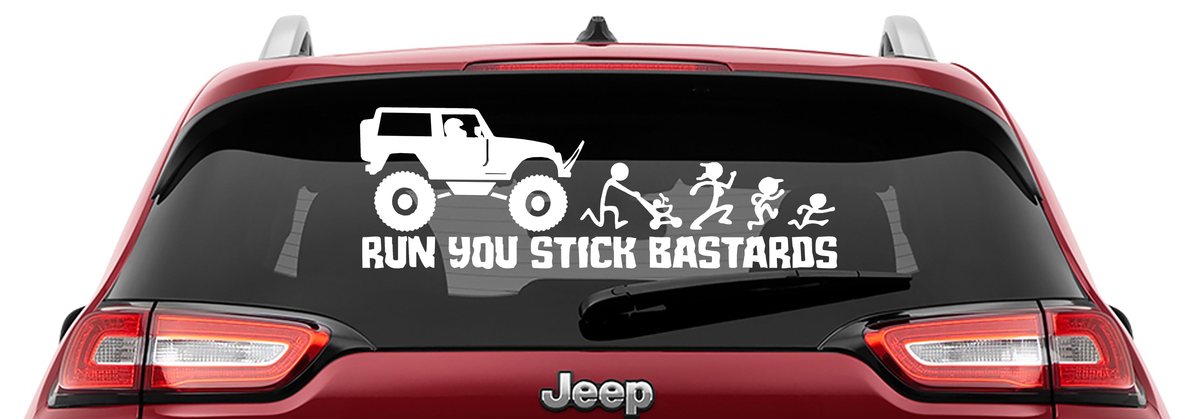  Jeep Wrangler Run You Stick Figure Bastards Vinyl Decal