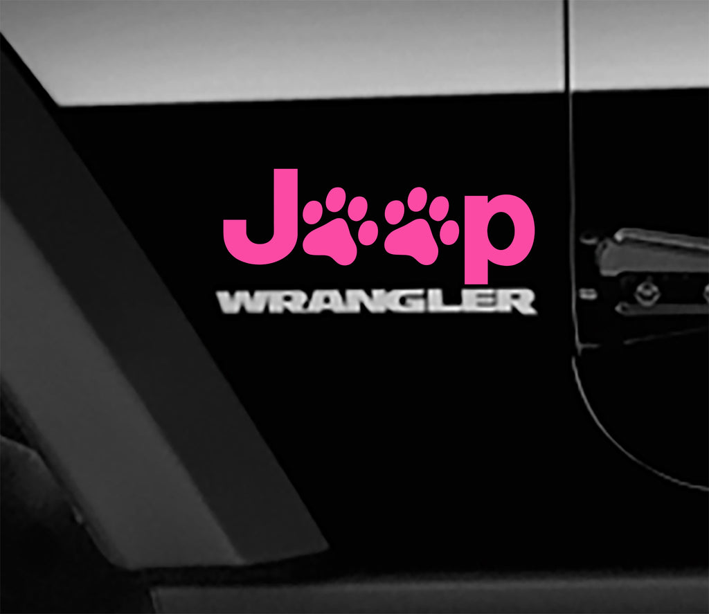 Jeep Wrangler Puppy Paws Side Fender Vinyl Decals x2 (Pair)