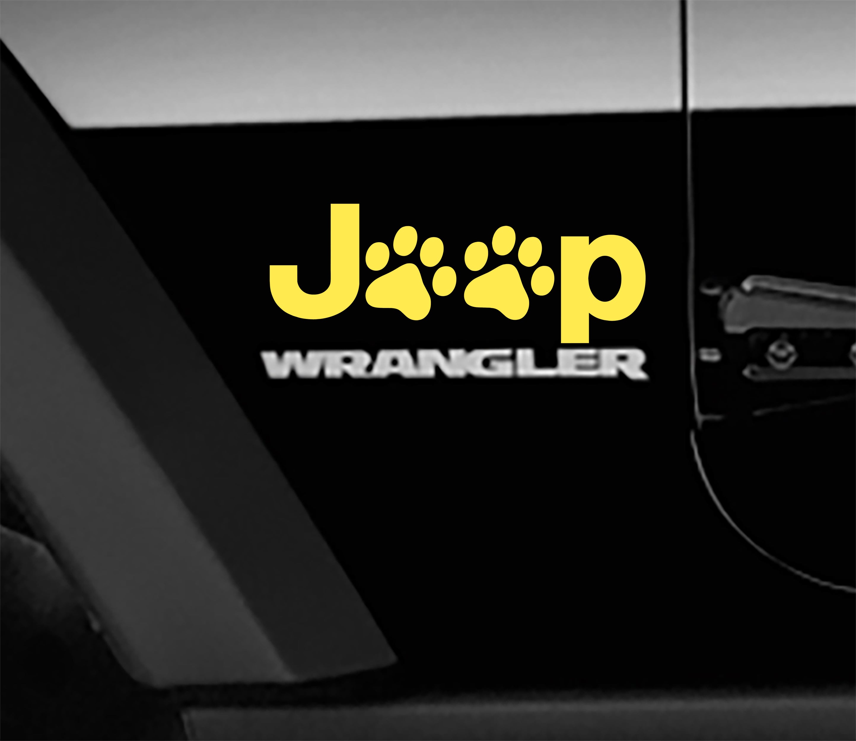 Jeep Wrangler Puppy Paws Side Fender Vinyl Decals x2 (Pair)