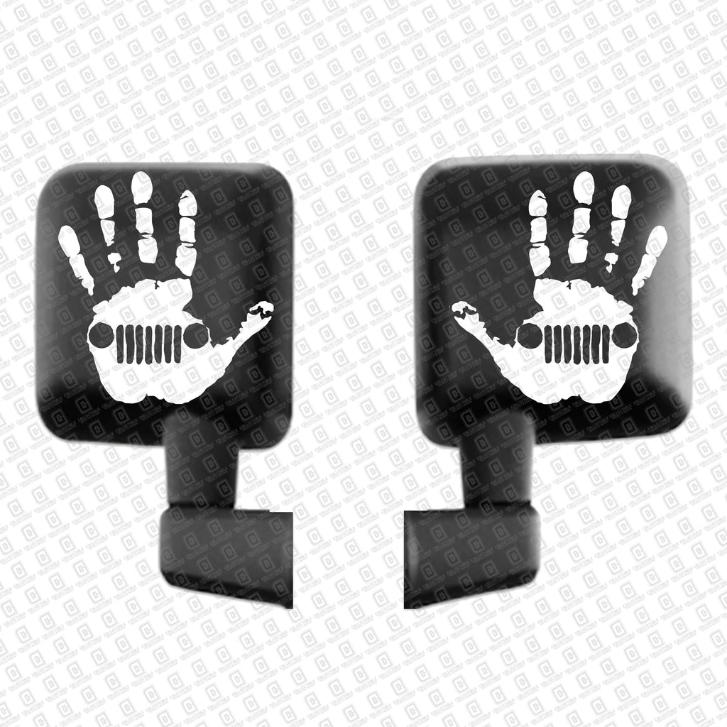White Pair Jeep Wave Hand Decals