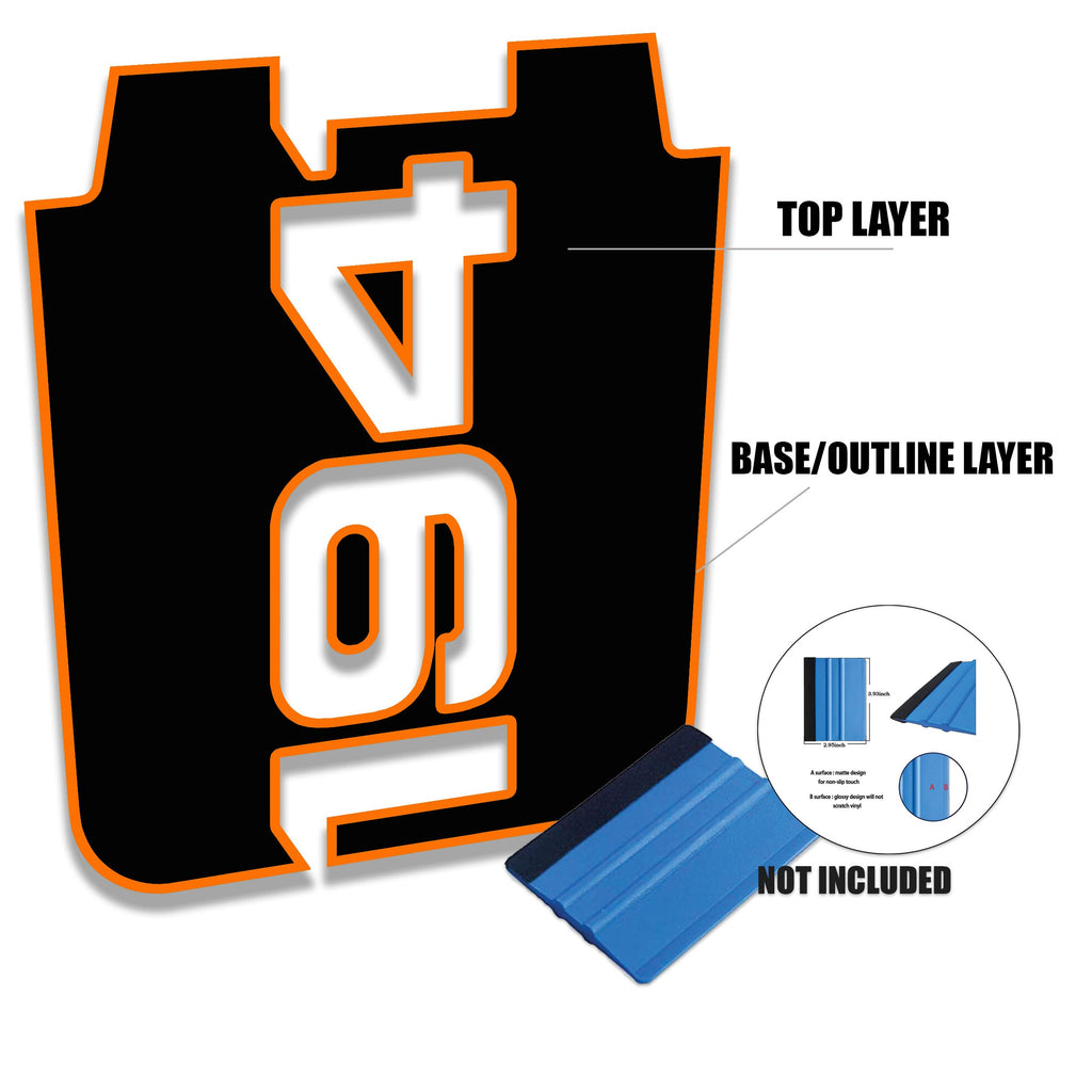 JK 1941 2-Layer Blackout Vinyl Hood Graphic Decal