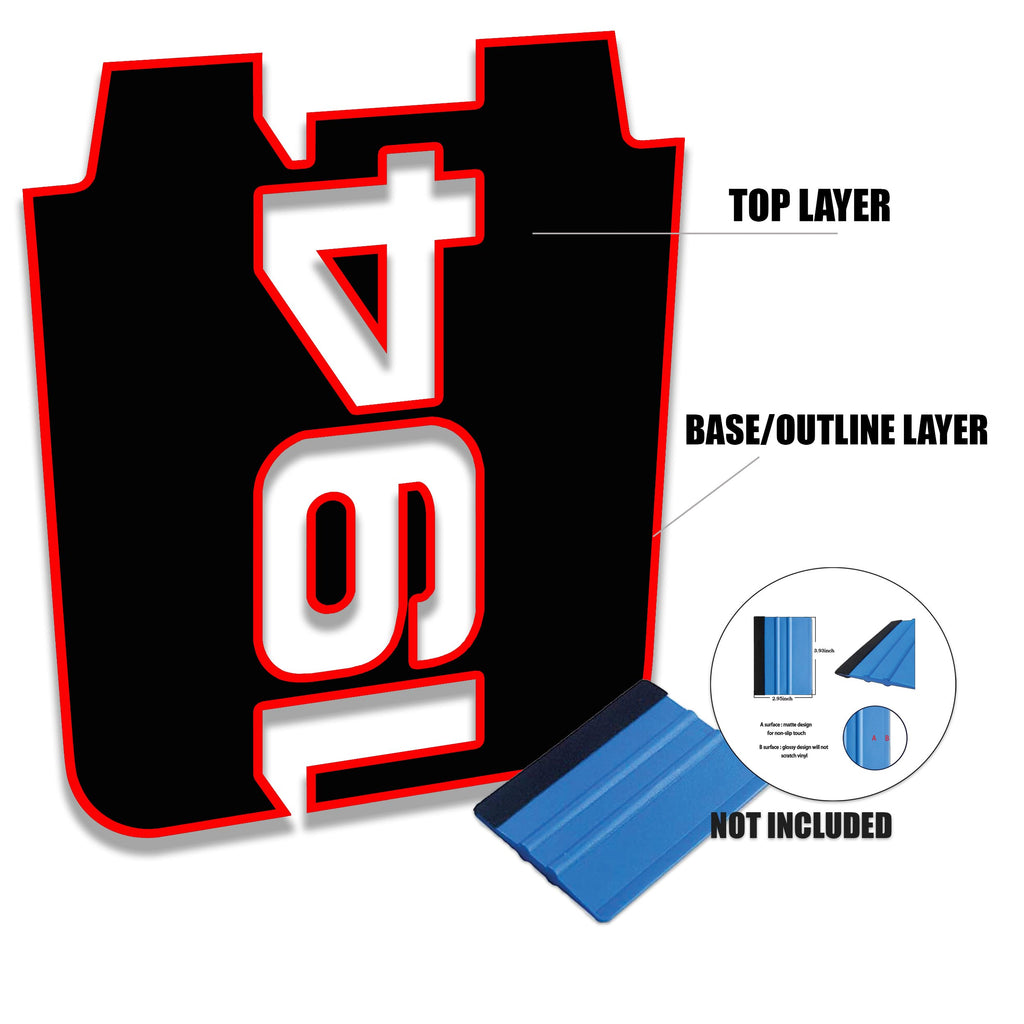 JK 1941 2-Layer Blackout Vinyl Hood Graphic Decal