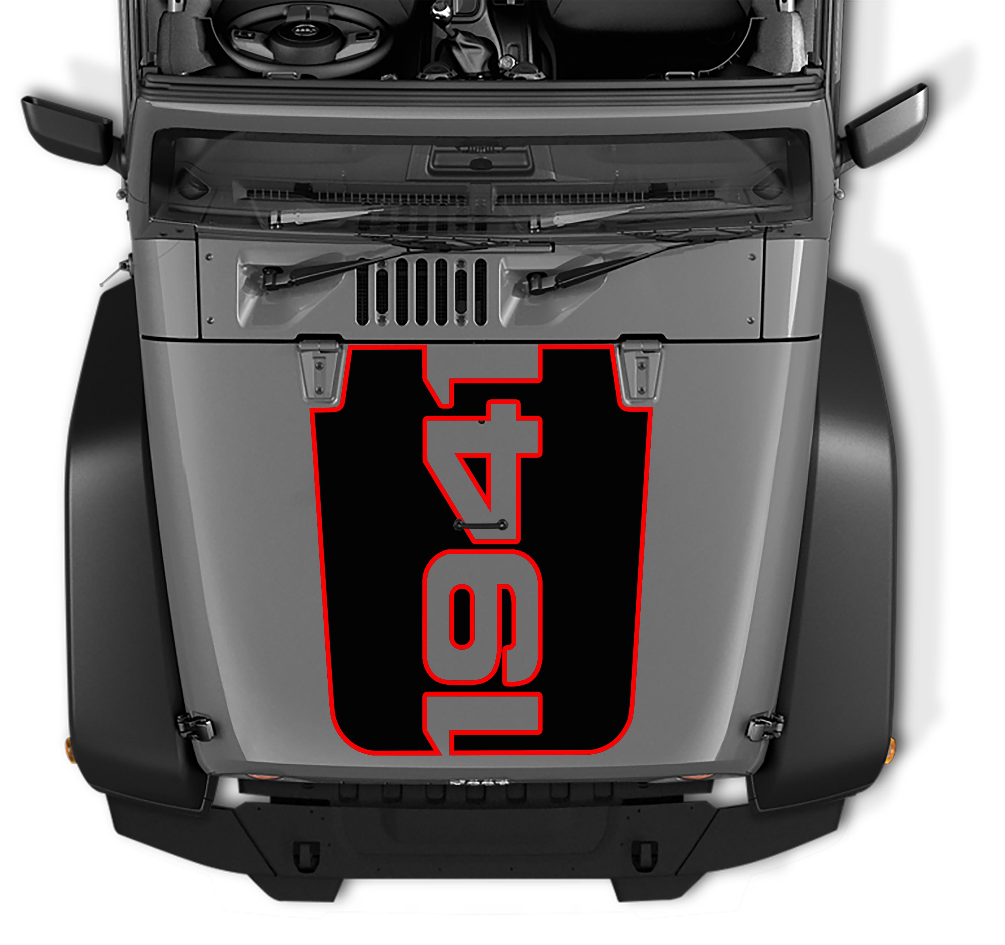 JK 1941 2-Layer Blackout Vinyl Hood Graphic Decal