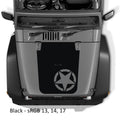 Black Alpha Romeo Star V2 blackout hood vinyl decal pictured on Jeep JK Wrangler