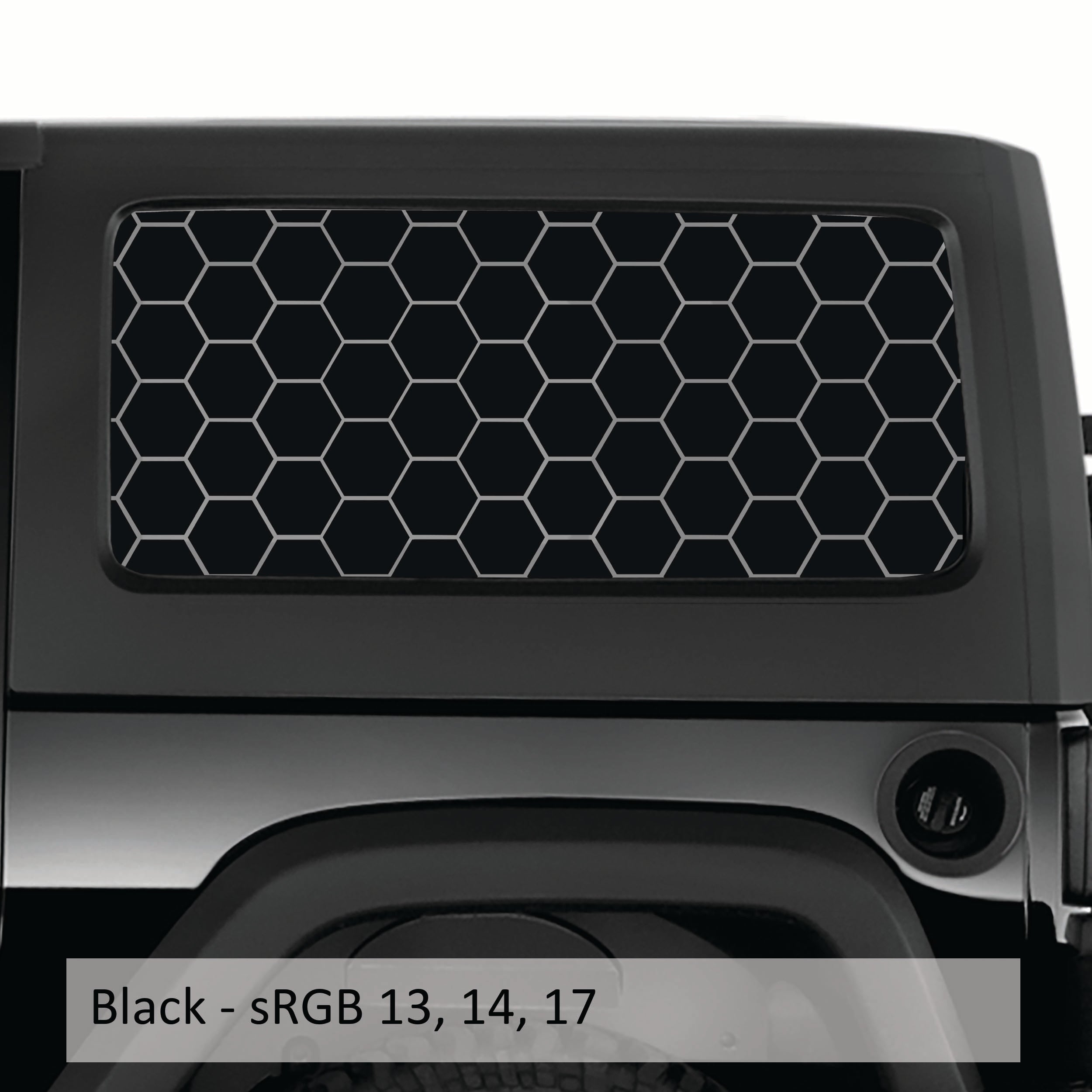 Honeycomb Hex Mesh Pattern Hardtop Window Decal Set