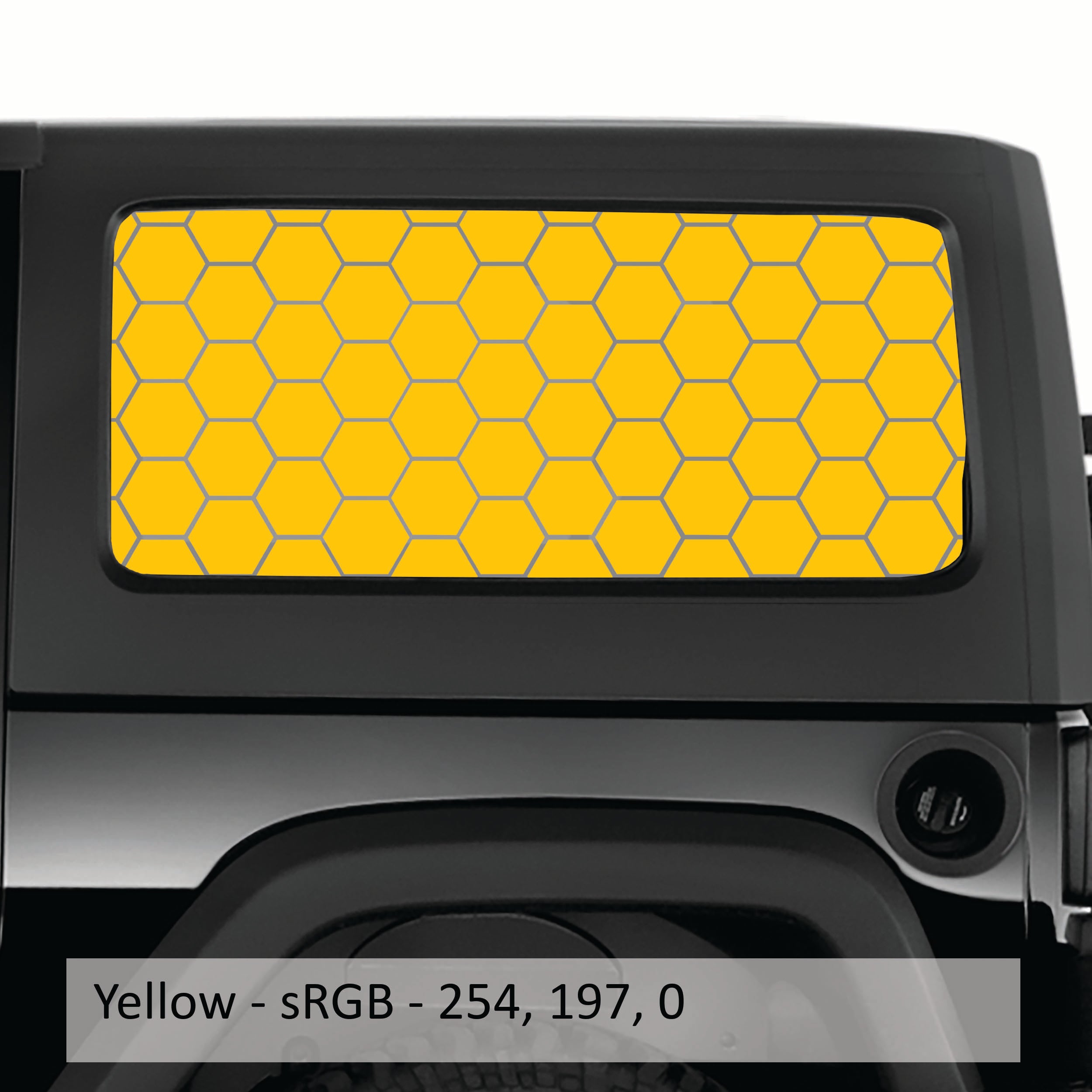 Honeycomb Hex Mesh Pattern Hardtop Window Decal Set
